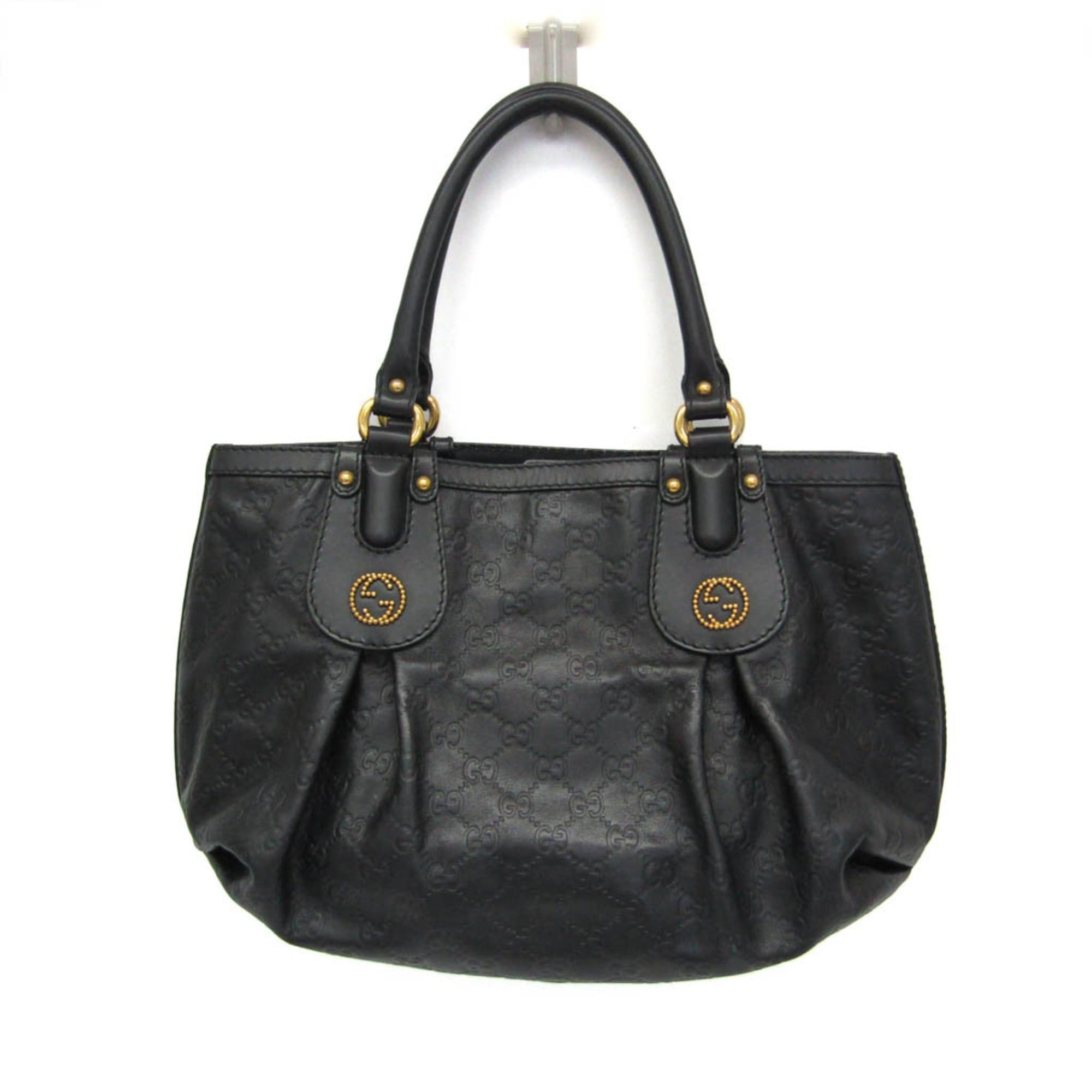 Gucci Gucci Guccissima Interlocking G Scarlet 269953 Women's Leather Handbag,Tote Bag Black Size ONE SIZE - 1 Thumbnail