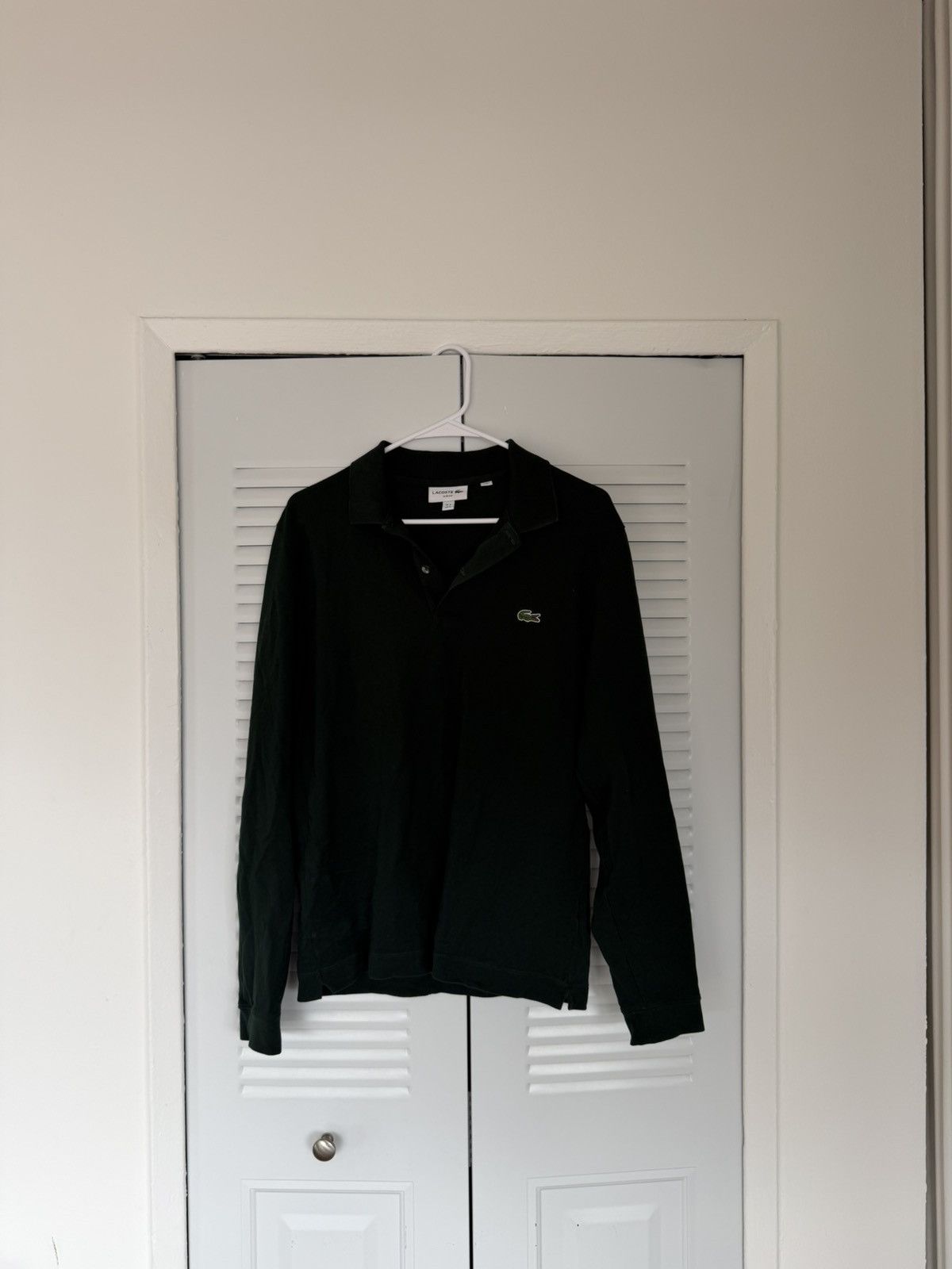Lacoste Lacoste Dark Green Long Sleeve Polo (Slim Fit) Size US M / EU 48-50 / 2 - 2 Thumbnail
