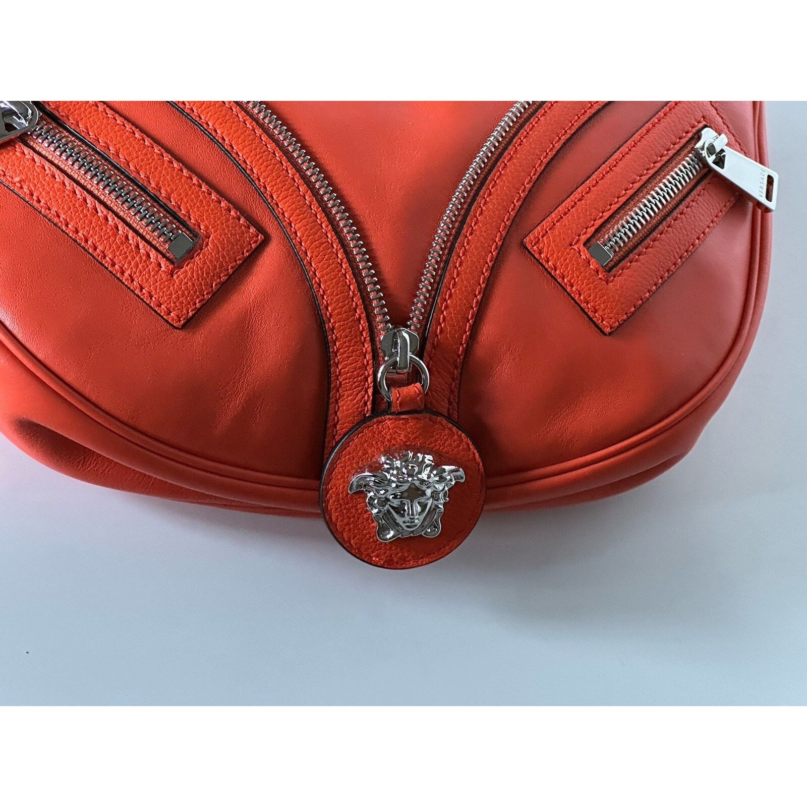 Versace Versace Medusa Leather Small Orange Hobo Bag 1007680 Size ONE SIZE - 12 Thumbnail