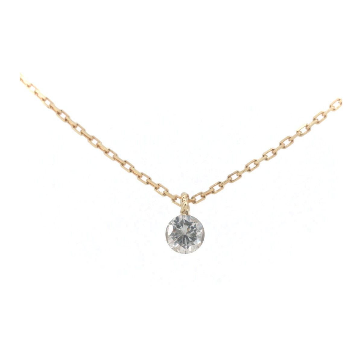 Luxuness Agete K18Yg Diamond Necklace Jewelry Metal Necklace in Gold, Women's