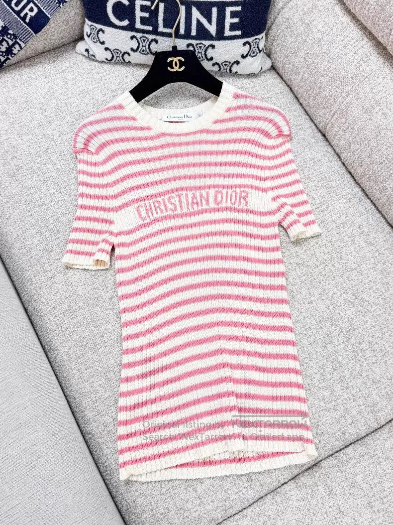 Dior Dior Striped knitted short sleeves Size XS / US 0-2 / IT 36-38 - 2 Thumbnail