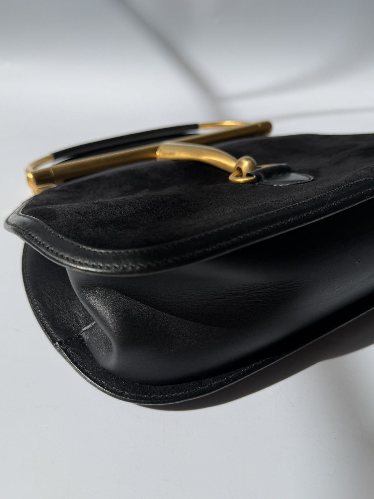 Gucci Rare Gucci Tom Ford 2000s Snaffle Horsebit Suede Leather Bag Size ONE SIZE - 7 Thumbnail