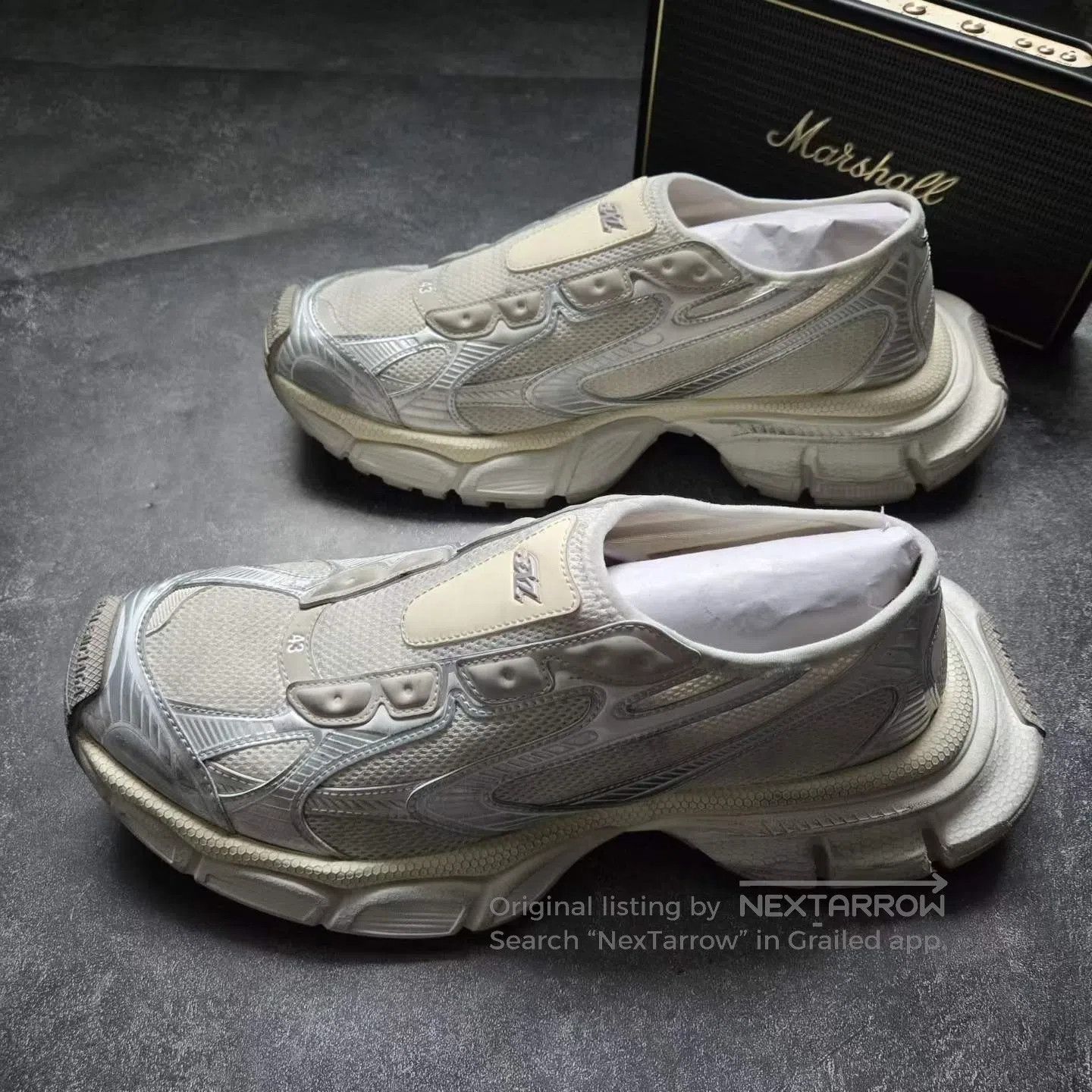 Balenciaga Balenciaga 3XL Grey White Slip-On Sneakers| Size US 10 / EU 43 - 1 Thumbnail