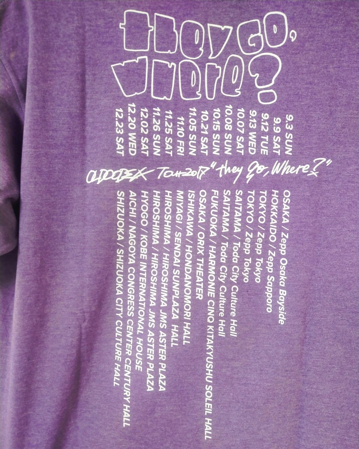 Band Tees Oldcodex They Go, Where Tour 2017 Band Tee Size US M / EU 48-50 / 2 - 4 Thumbnail