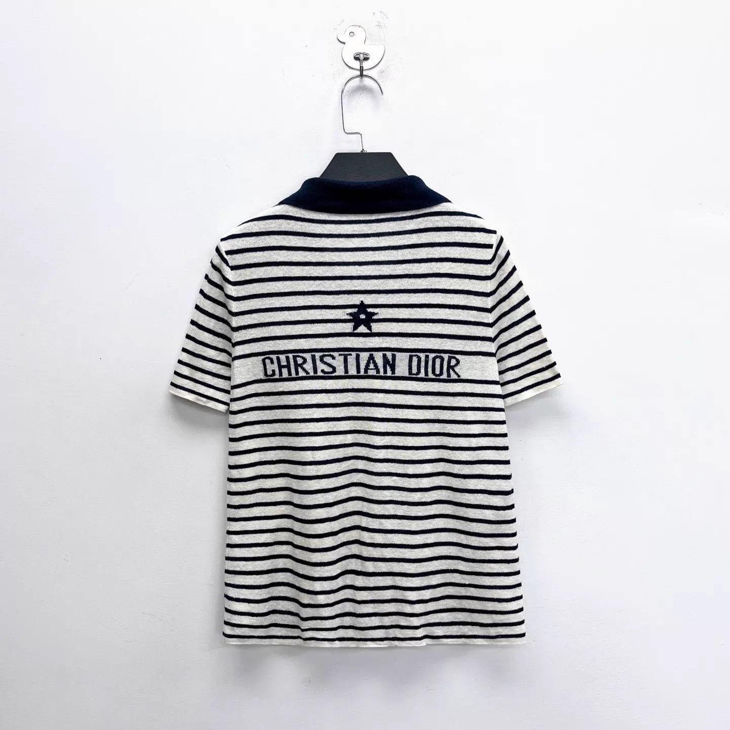 Dior Dior Navy Blue Striped Lucky Star Back Embroidered Polo 38 Size XS / US 0-2 / IT 36-38 - 2 Thumbnail