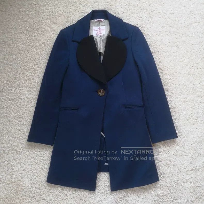 Vivienne Westwood vivienne westwood Heart Collar Navy Blue Coat Size M / US 6-8 / IT 42-44 - 1 Thumbnail