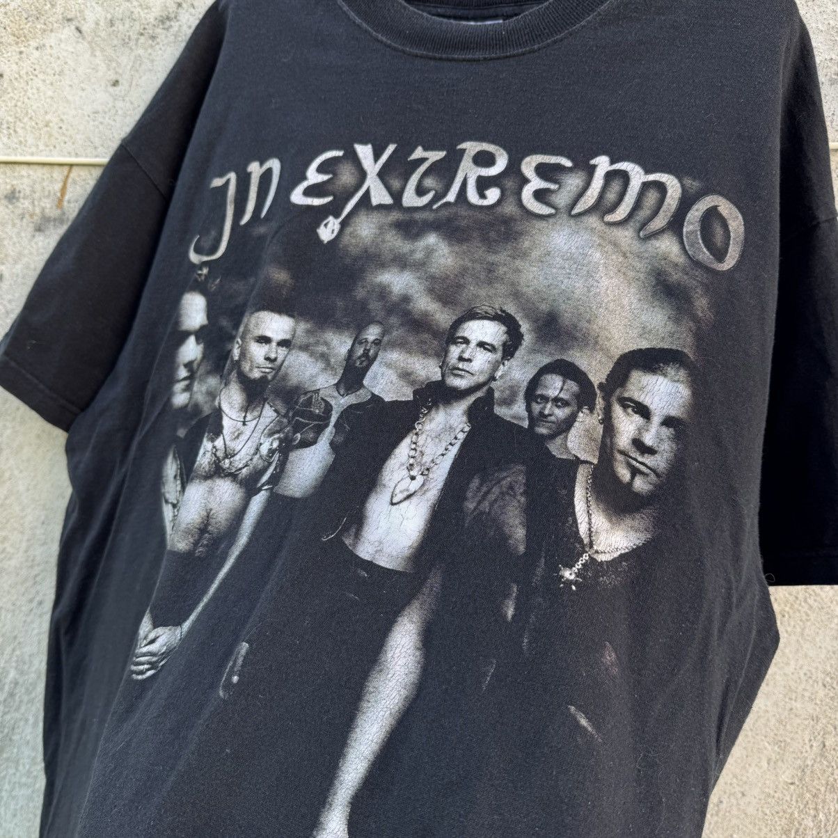 Band Tees Vintage In Extremo Washed Folk Metal Band Tee Gothic 00s Size US XL / EU 56 / 4 - 4 Thumbnail