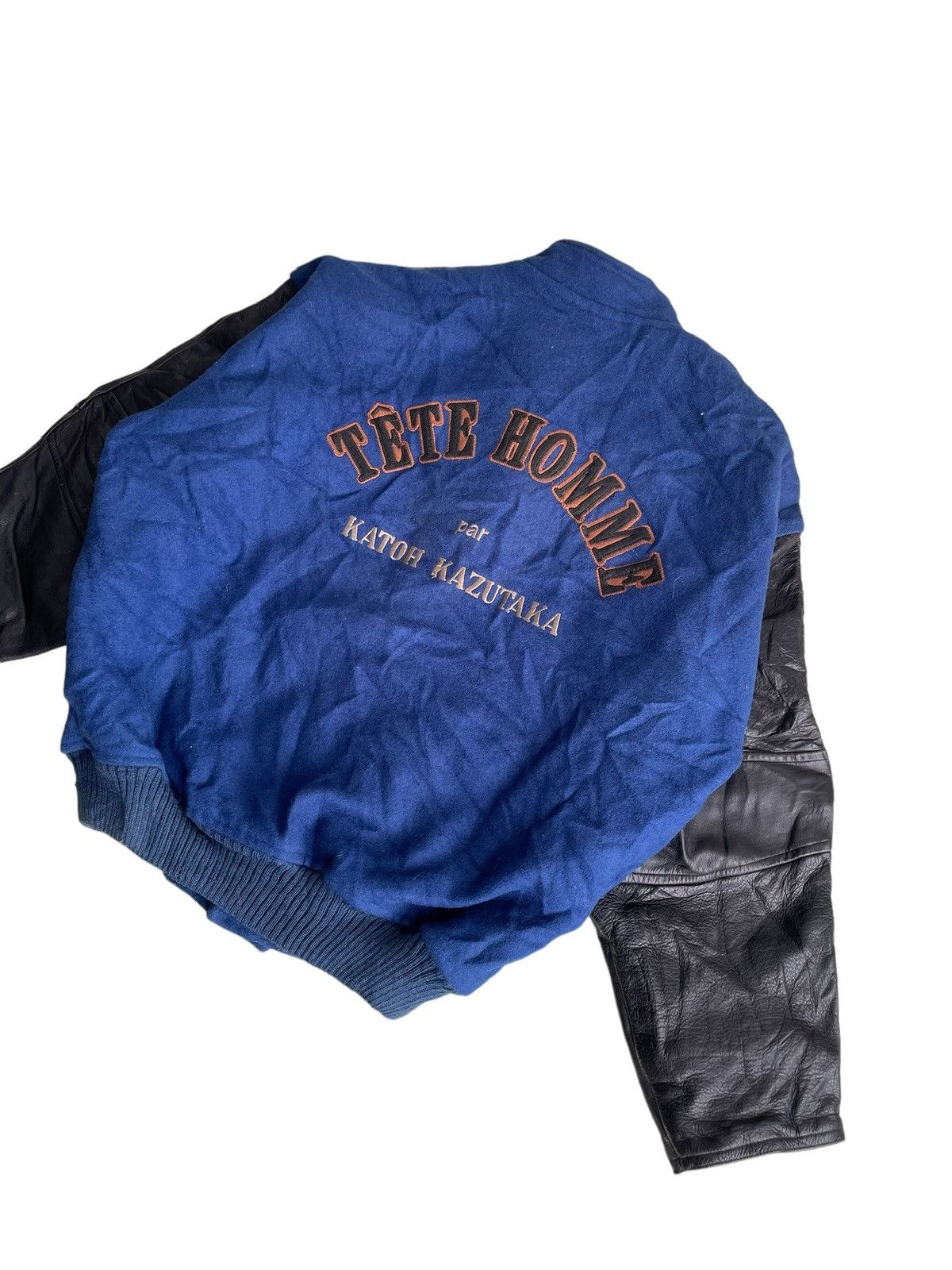 Final Home 1980s TETE HOMME Katoh Kazutaka Staff Runway Varsity Jacket Size US L / EU 52-54 / 3 - 3 Thumbnail