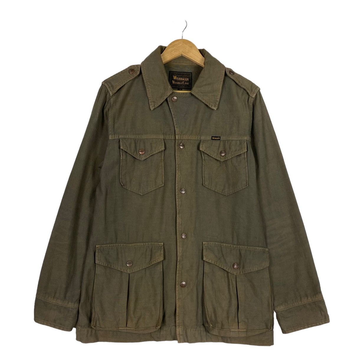image of US Issue x Wrangler Vintage 90's Wrangler Wrange Coat Multipocket Chore Jacket in Green (Size Mediu