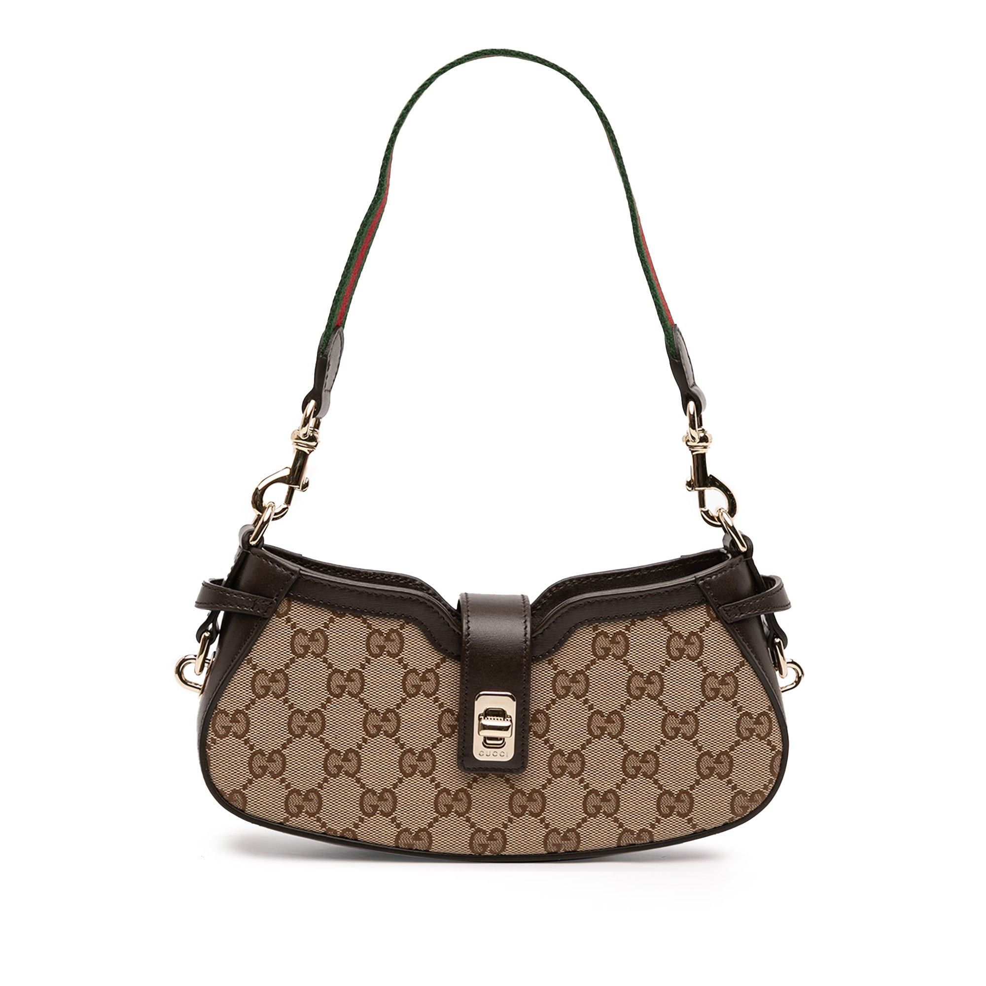 Gucci Mini GG Supreme Moon Side Web Shoulder Bag Size ONE SIZE - 1 Thumbnail