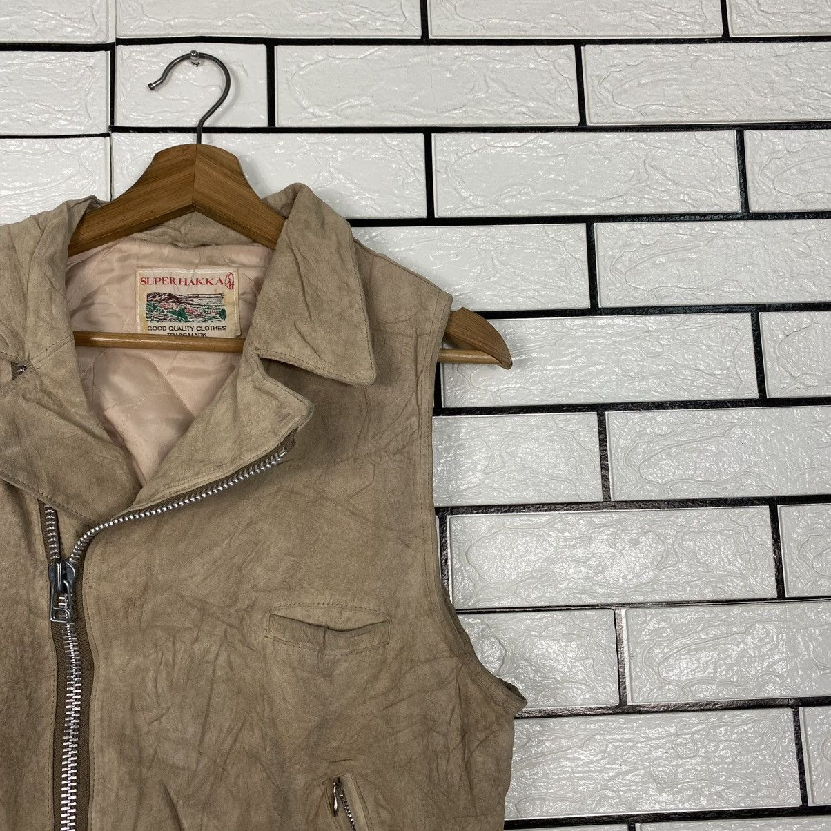 Japanese Brand 🔥VEST BIKER LEATHER JACKET DOUBLE COLLAR SUPER HAKKA JAPAN Size US S / EU 44-46 / 1 - 6 Thumbnail