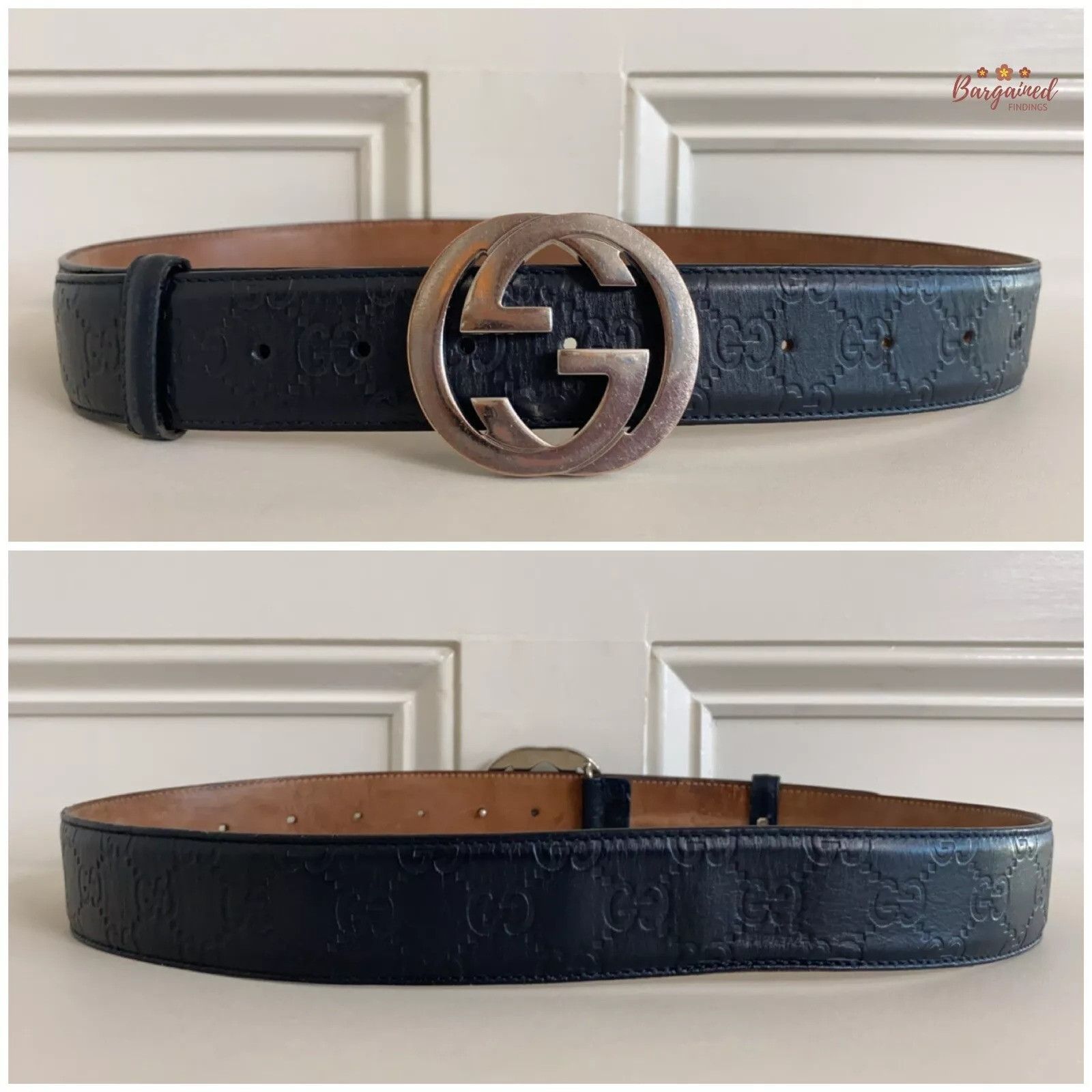 Gucci Gucci Guccissima Leather Silver Interlocking G Buckle Belt Size 32 - 7 Thumbnail