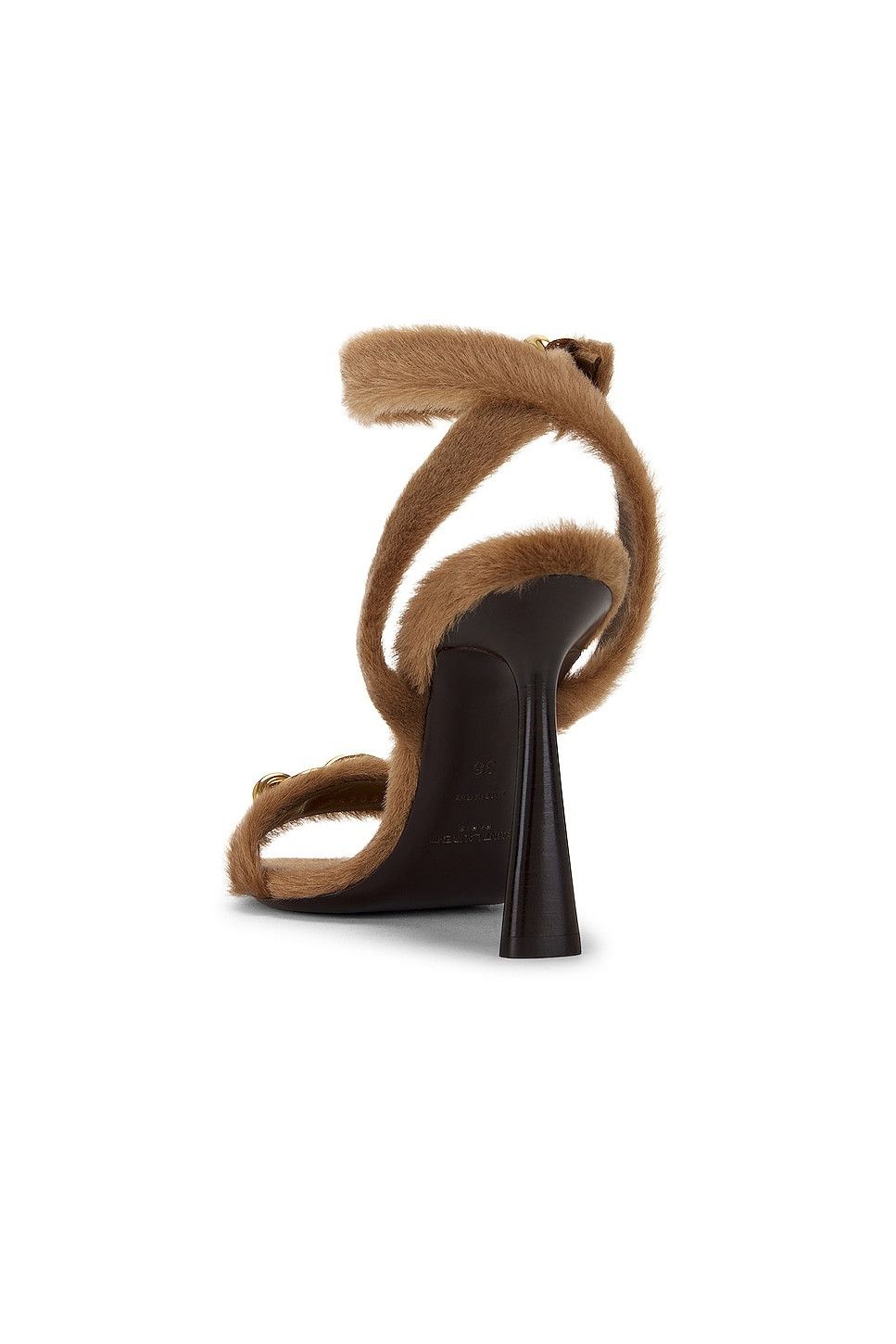 Saint Laurent Paris o1b1hav110525 757053 Le Maillon Sandals Shearling in Brown Size US 9 / IT 39 - 4 Thumbnail