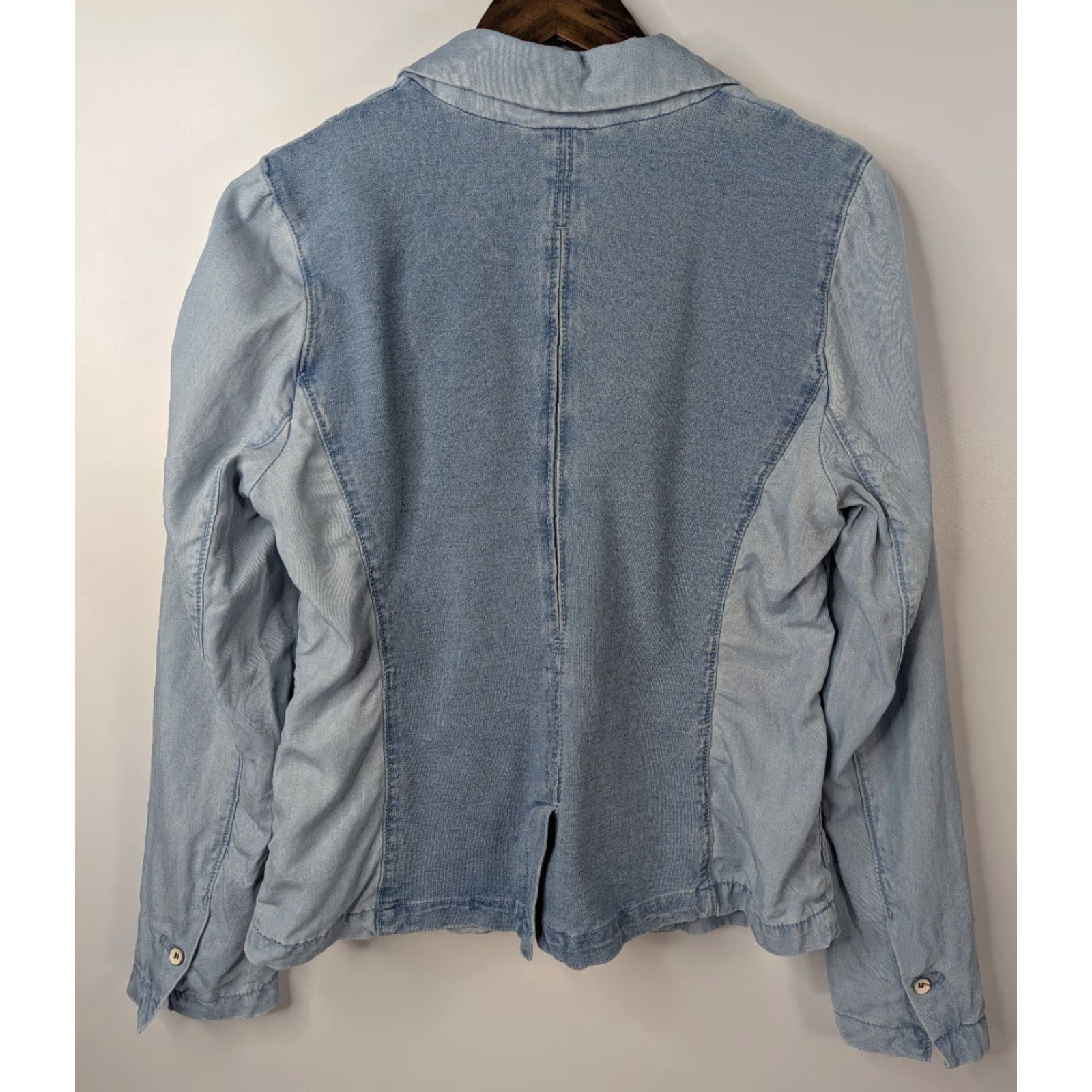 Anthropologie VINTAGE Pilcro & The Letterpress Newsy Chambray One Button Blazer Jacket Size Medium Size M / US 6-8 / IT 42-44 - 4 Thumbnail