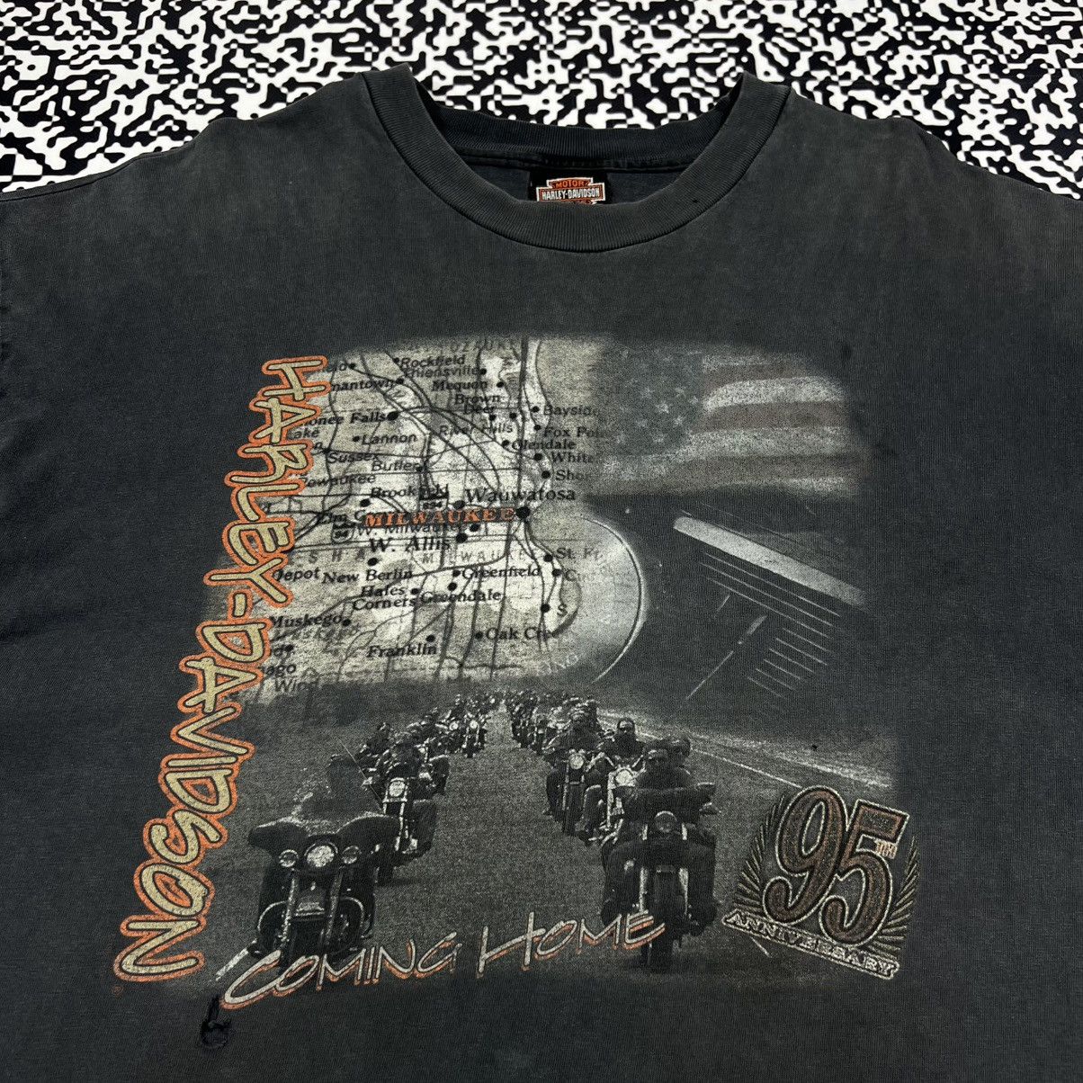Harley Davidson Vintage 00s Harley Davidson Milwaukee Faded Boxy T-shirt Size US XXL / EU 58 / 5 - 5 Thumbnail