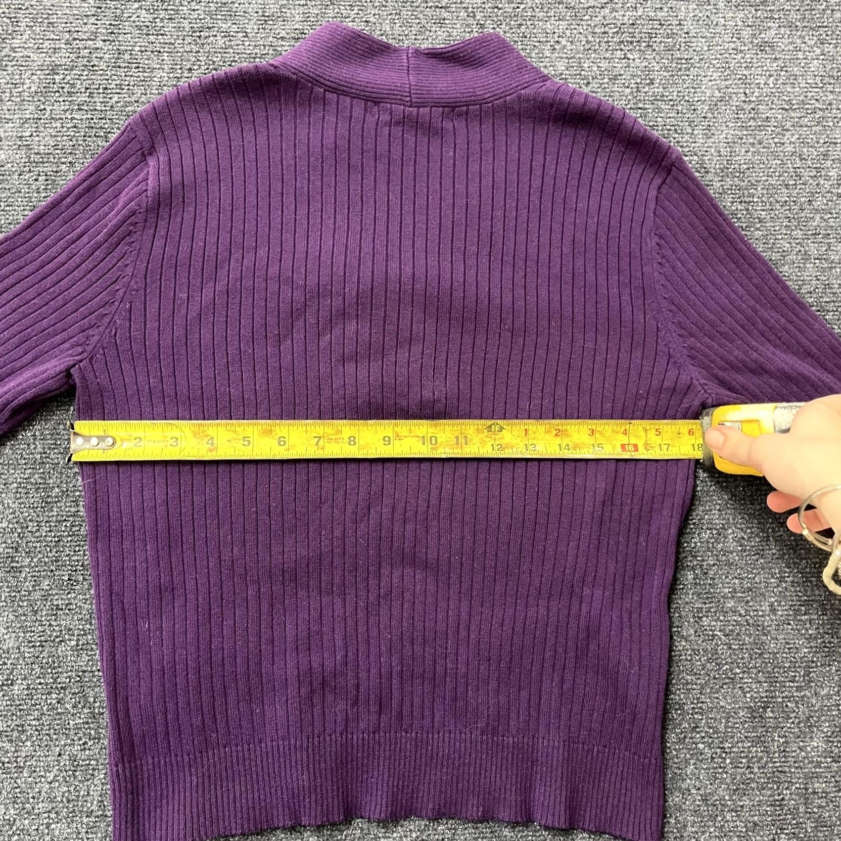 Ralph Lauren Lauren Ralph Lauren Sweater Womens Petite Large Purple Ribbed Cotton Pullover Size L / US 10 / IT 46 - 3 Thumbnail