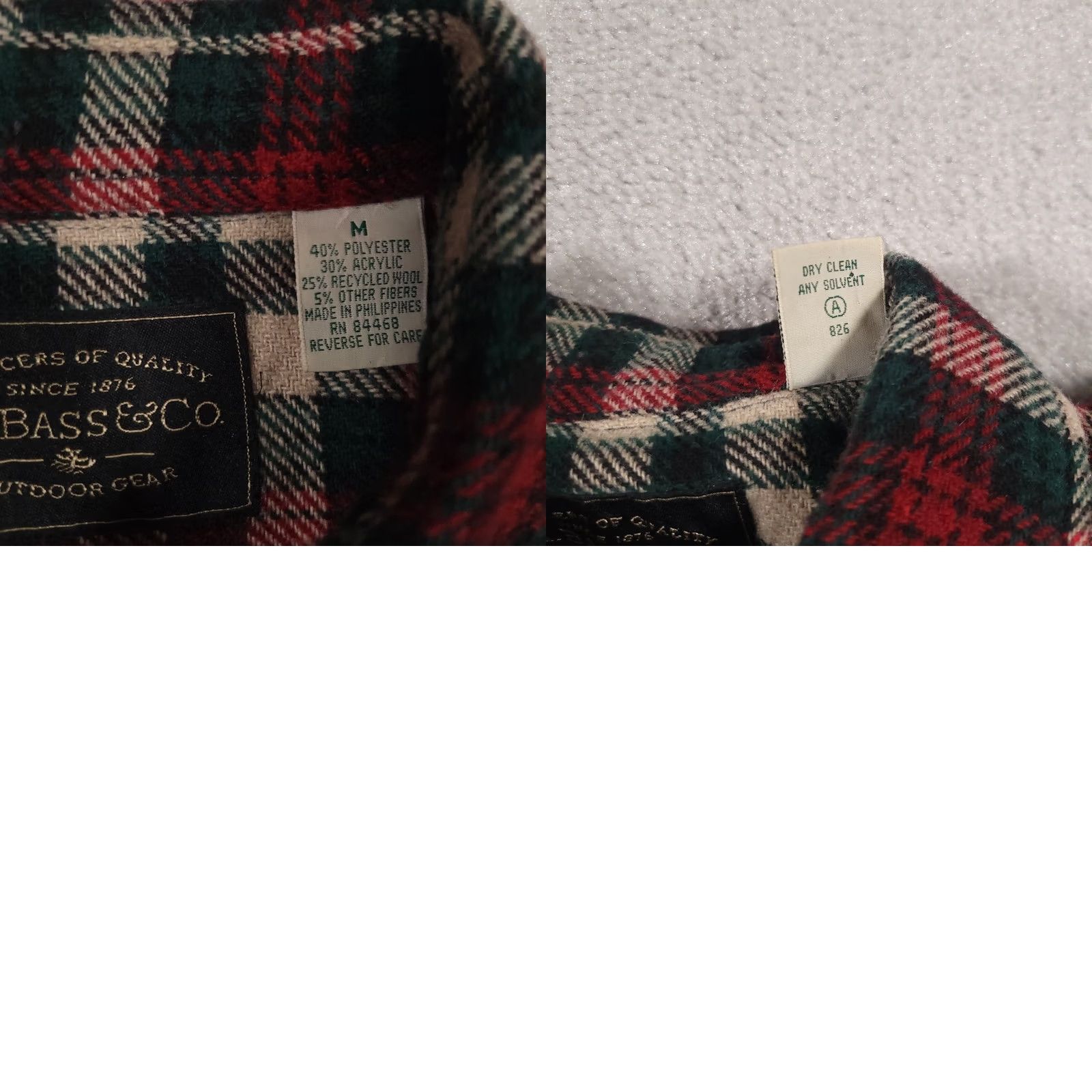 Vintage G.H. Bass & Co Button Up Plaid Flannel Shirt Shacket Mens Medium Wool Blend Chore Size US M / EU 48-50 / 2 - 9 Thumbnail