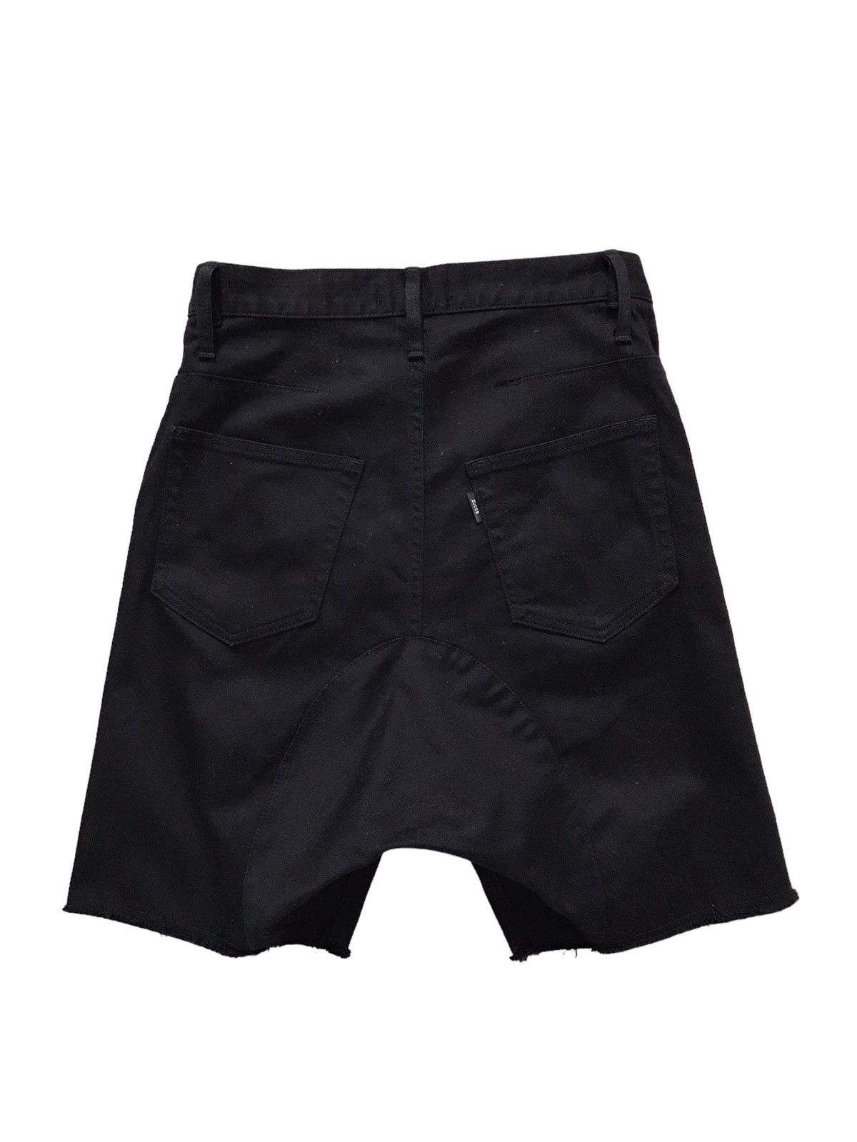 Zucca Zucca Dropped Crotch Black Denim Shorts Size US 30 / EU 46 - 8 Thumbnail