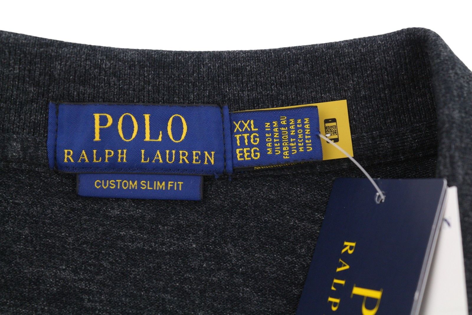 Ralph Lauren CUSTOM SLIM FIT 2XL Black Melange Cotton 87895 Size US XXL / EU 58 / 5 - 7 Thumbnail
