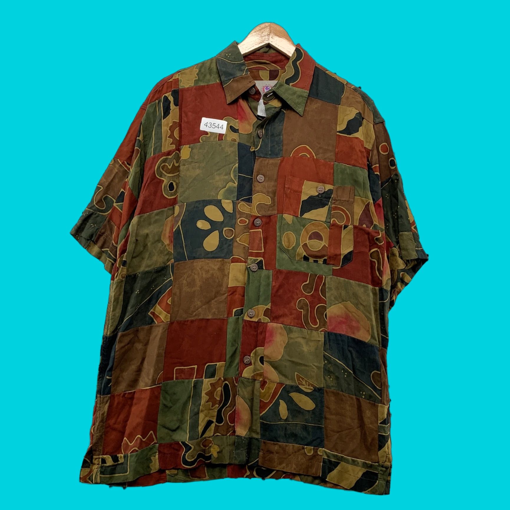 The Territory Ahead VTG Territories Ahead Rayon Button-Up Shirt Mens Medium Multicolor Casual Short Sleeve Shirt 90s Theme Mens Size US M / EU 48-50 / 2 - 1 Thumbnail