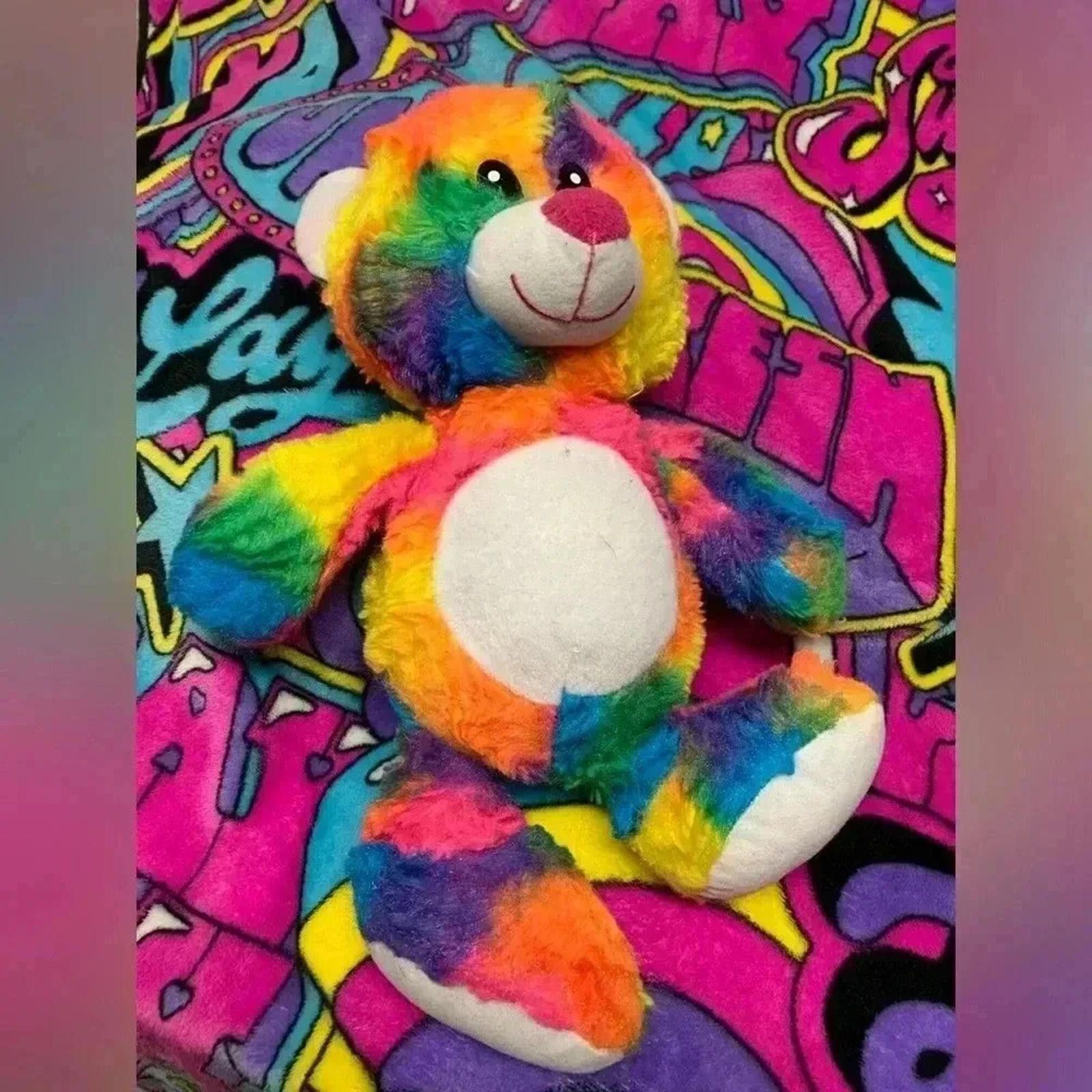 Designer Rainbow bear stuffed animal Size ONE SIZE - 1 Thumbnail