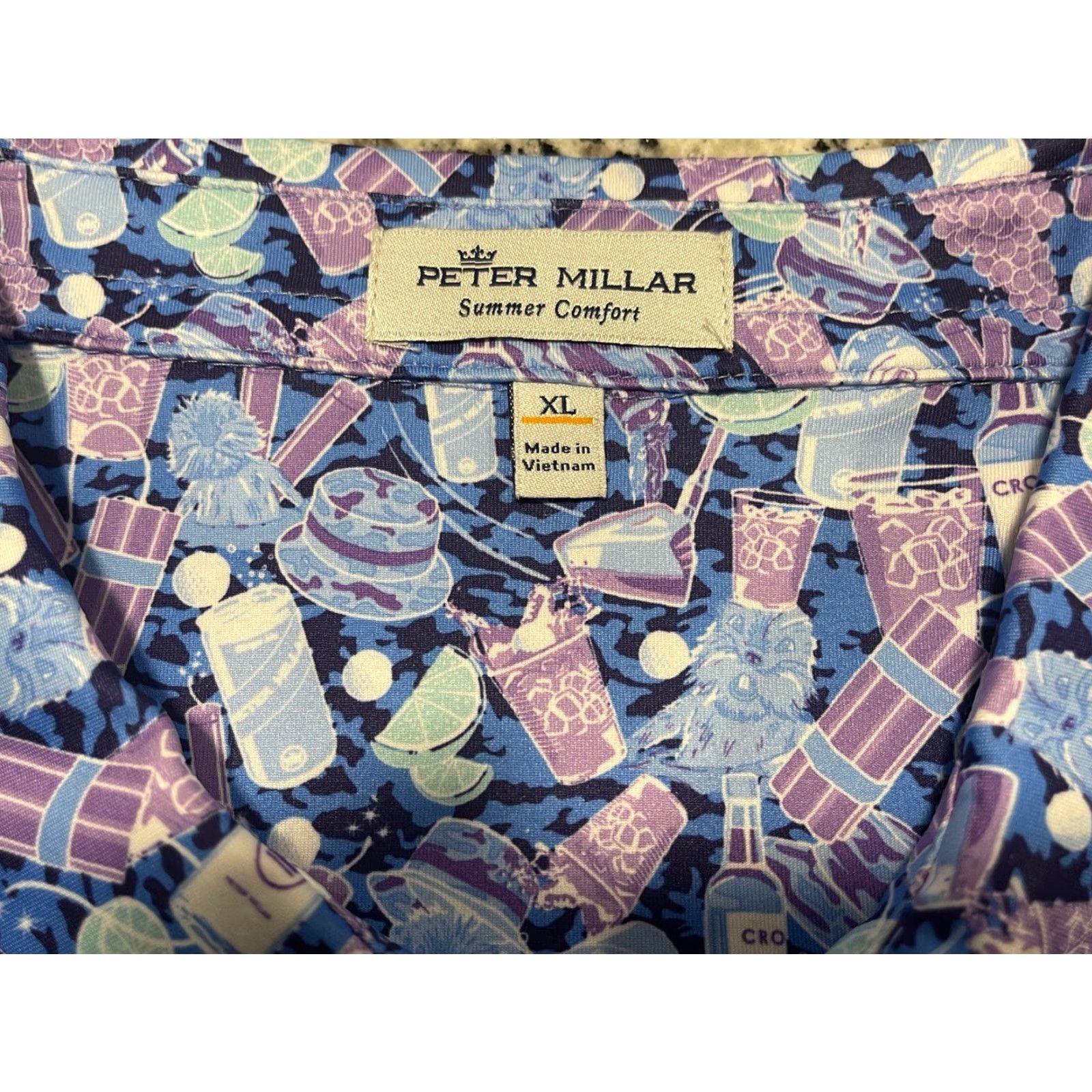 Peter Millar PETER MILLAR Summer Comfort Golf Polo Cocktail Bomb Gopher Purple Sz XL Size US XL / EU 56 / 4 - 5 Thumbnail