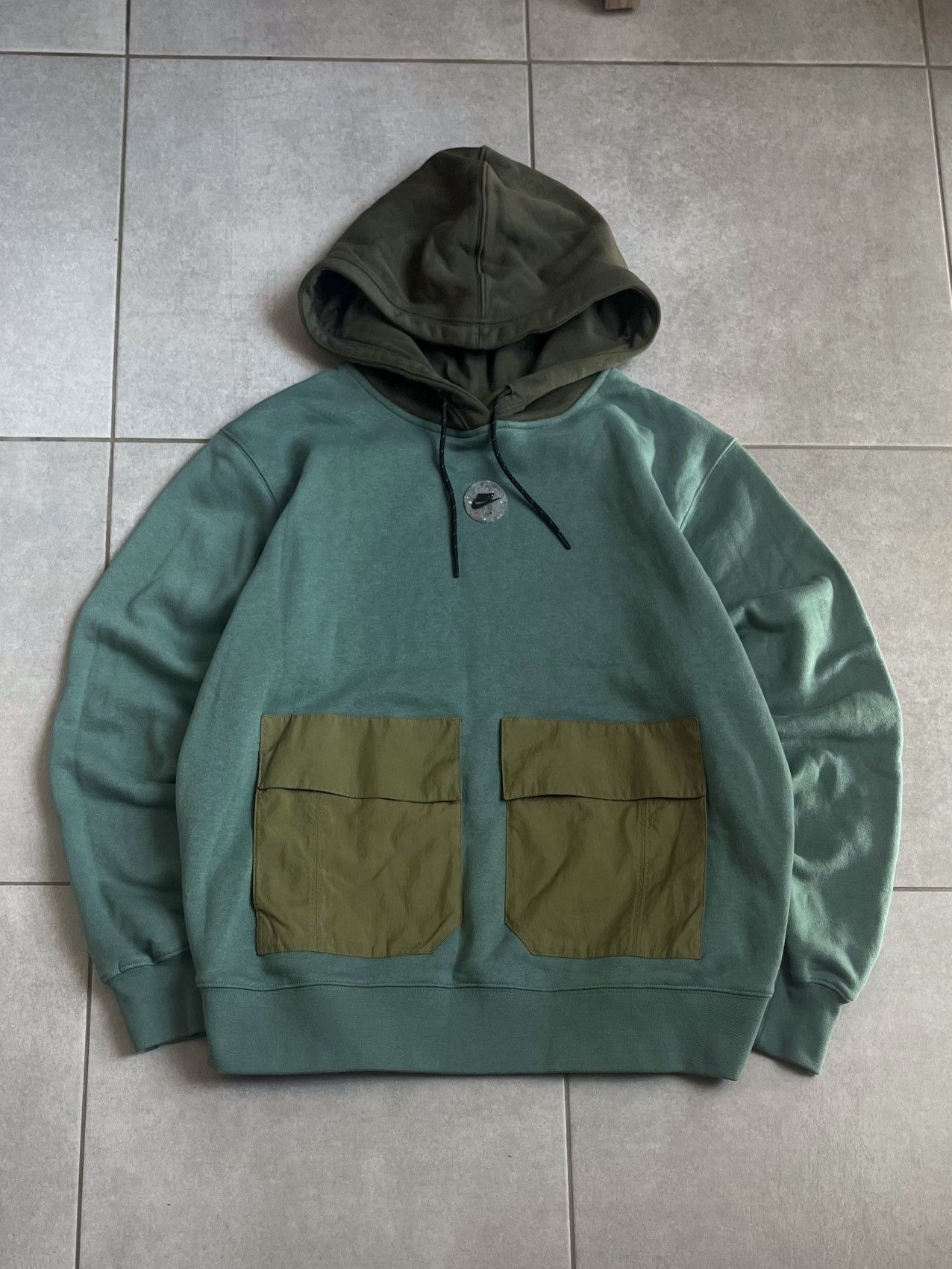 Nike Green Multipocket Hoodie Street Style