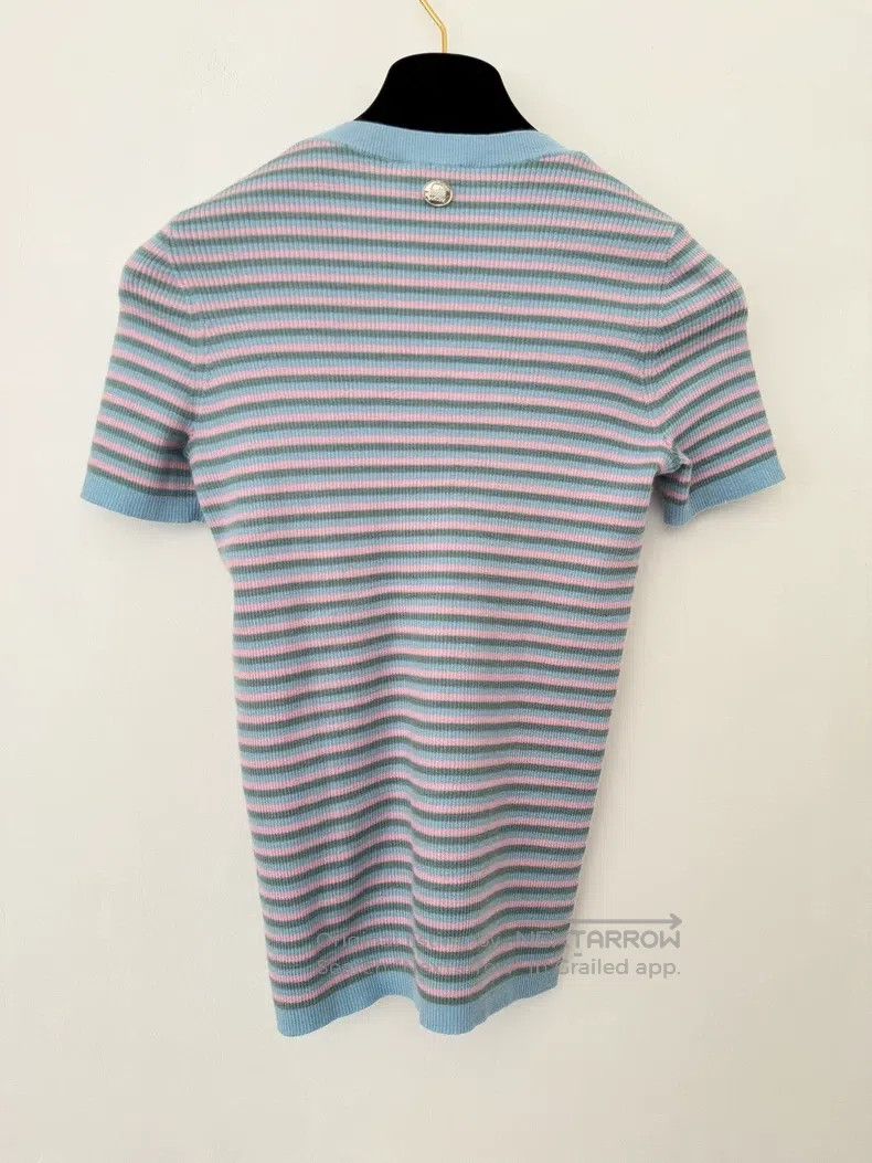Chanel Chanel Purple striped cartoon pattern knitted short sleeve Size XXS / US 00 / IT 34 - 2 Thumbnail