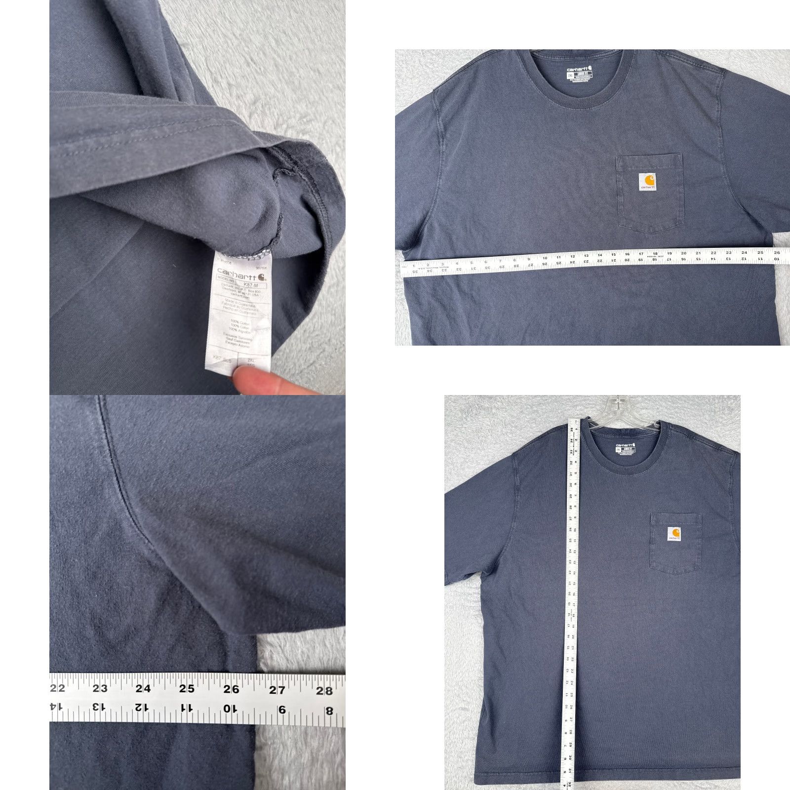 Carhartt Carhartt Shirt Mens 2XL XXL Blue Short Sleeve Crew Pocket Cotton K87 Workwear Size US XXL / EU 58 / 5 - 8 Thumbnail