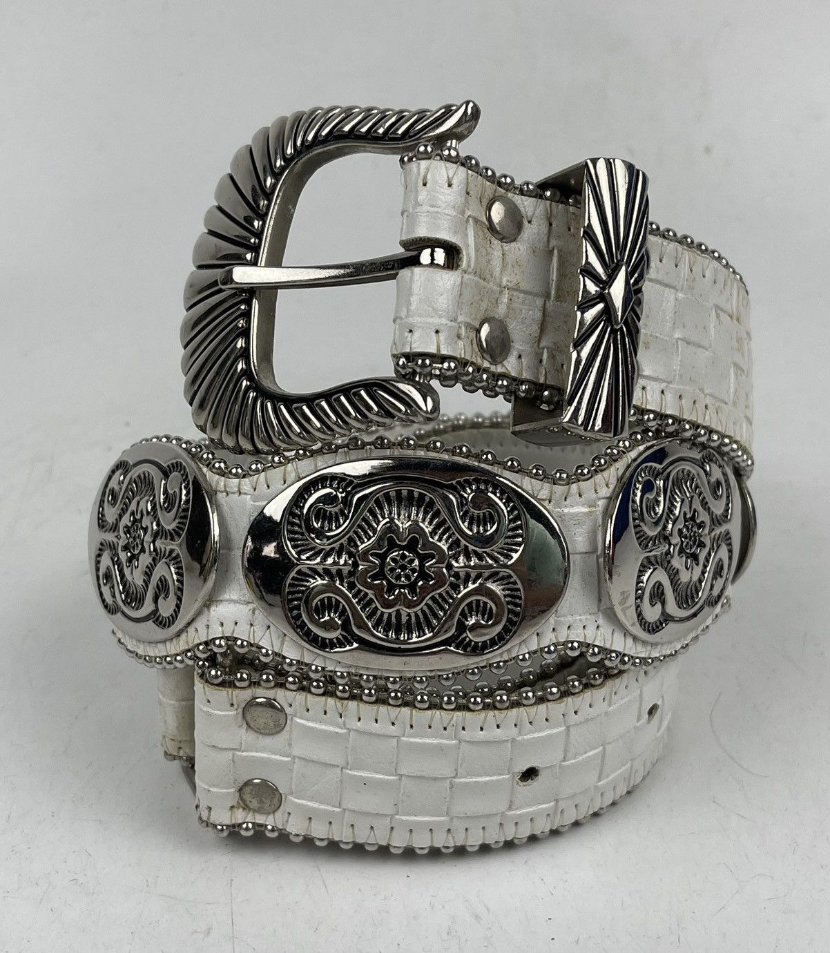 Japanese Brand rare design studded belt tc39 Size 34 - 1 Thumbnail