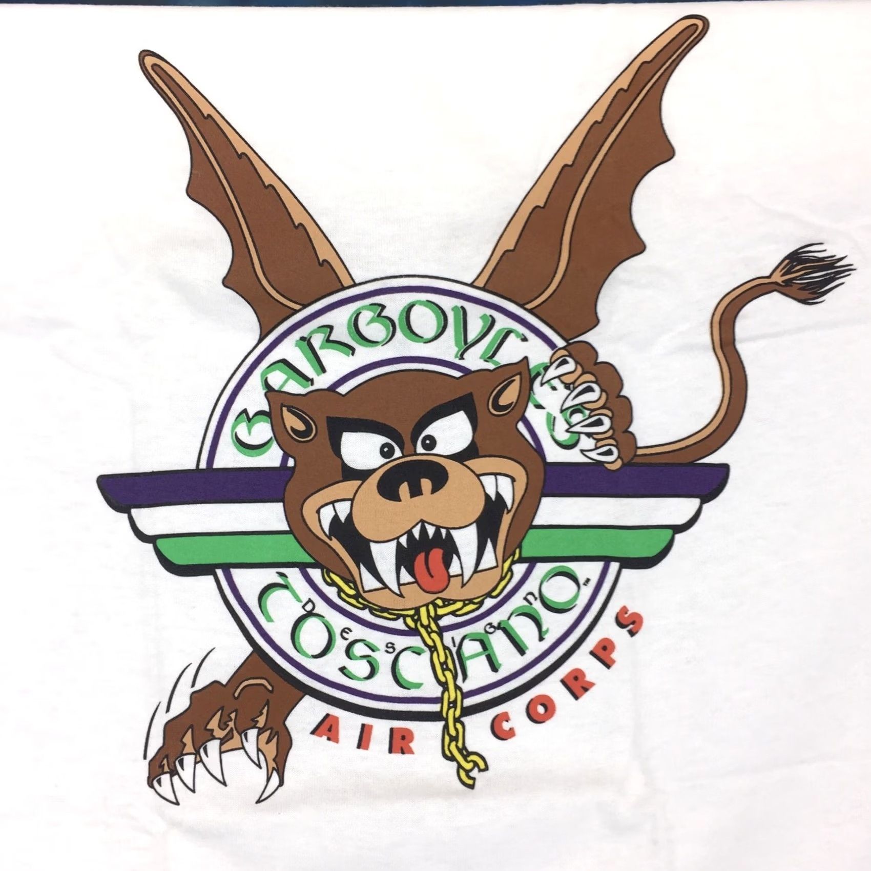 Hanes vtg 90s UNITED STATES ARMY AIR CORPS GARGOYLES T-SHIRT MEDIUM cartoon Hanes White Men 80s 90s Crew Neck Short Sleeve Vintage DEADSTOCK Size US M / EU 48-50 / 2 - 6 Thumbnail
