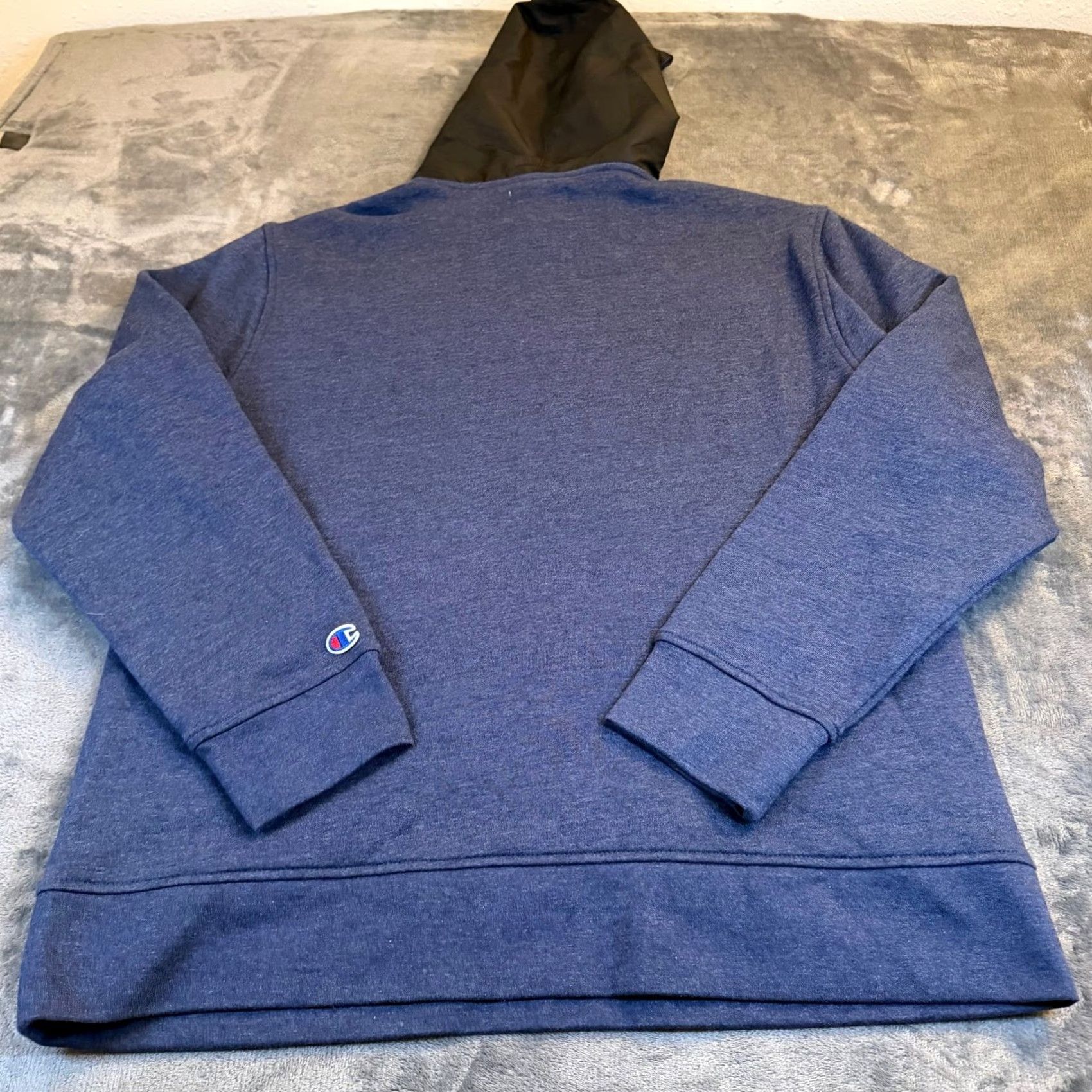 Champion Champion Hoodie Pullover Men XL Blue Black Zip Hooded Pockets Sports Fleece Cotton Blend Logo Zipper 1/2 Zip Autumn Winter Spring Men Size US XL / EU 56 / 4 - 5 Thumbnail