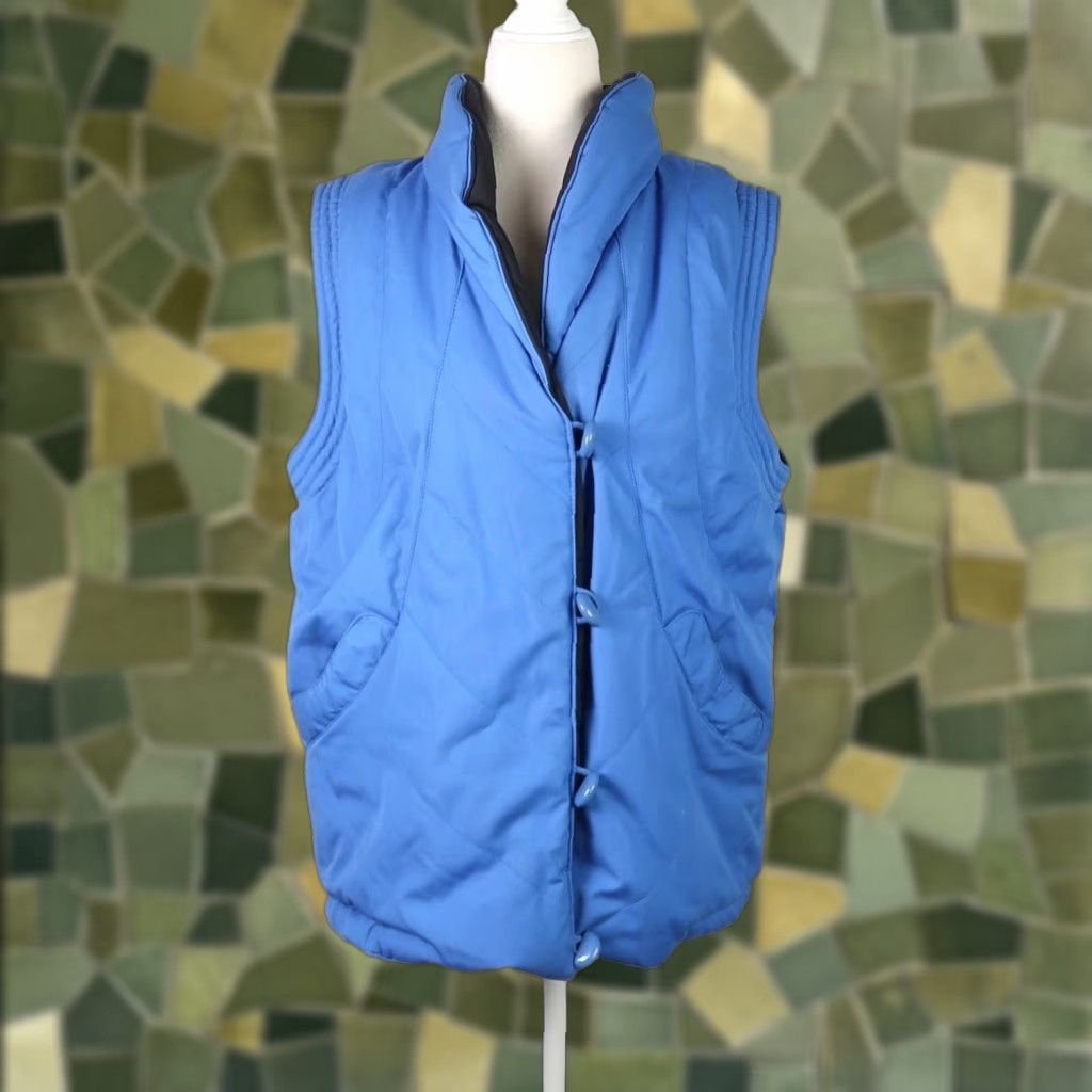 Vintage VINTAGE 80s Outer-Scene Ltd Reversible Puffer Vest Blue/Black Men M Shirt Size US M / EU 48-50 / 2 - 1 Thumbnail