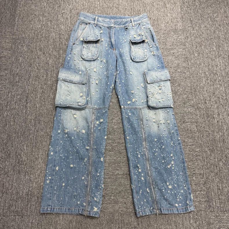 Distressed Acne Studios Denim Cargo Pants-dmc