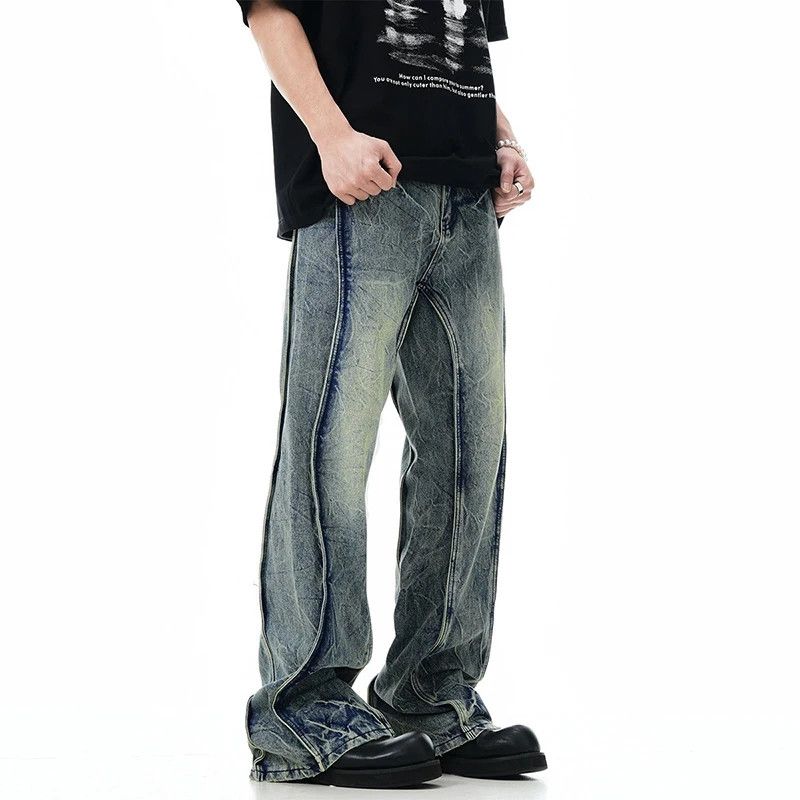 Japanese Brand × Jean × Vintage Washed Curved Lightning Jeans Size US 31 - 3 Thumbnail