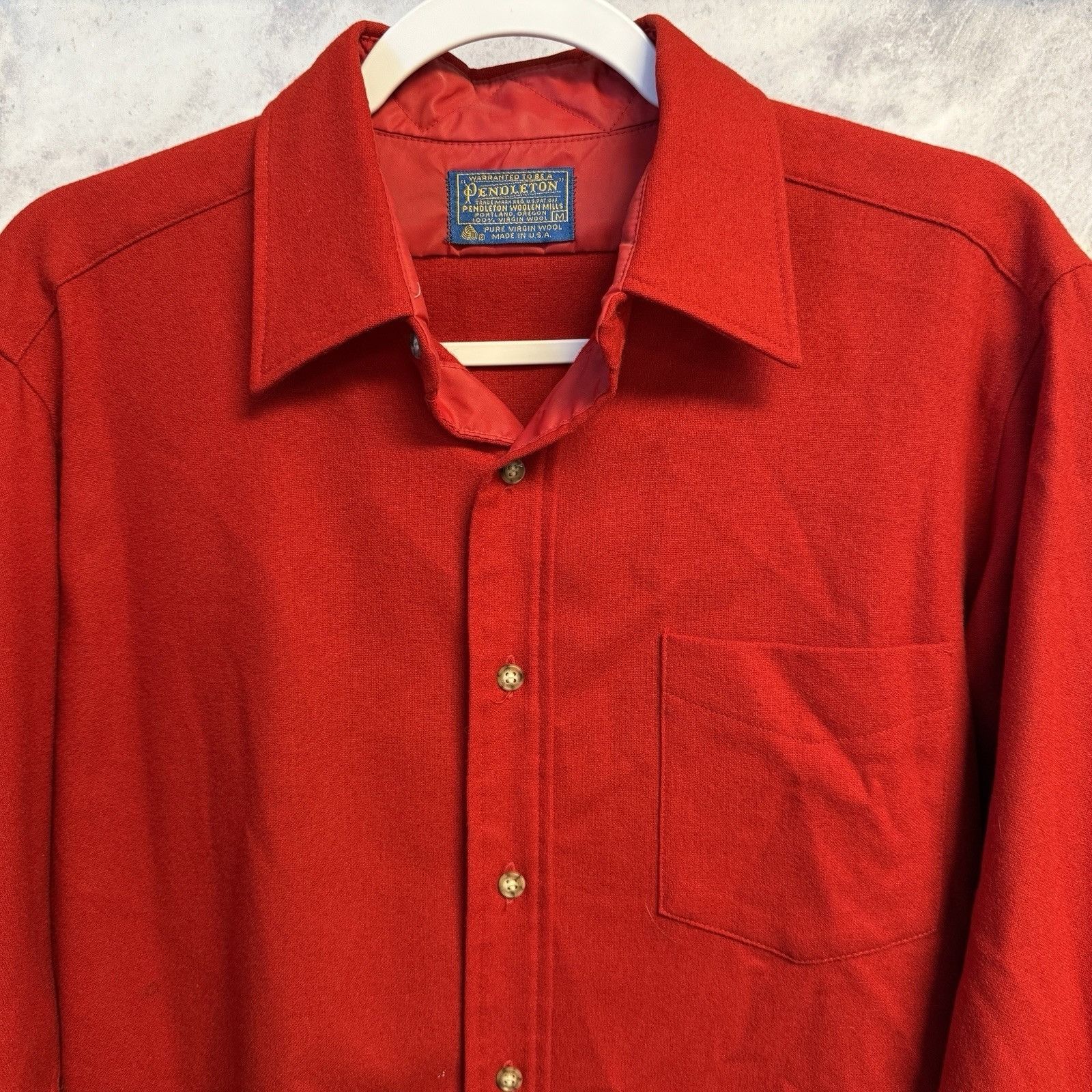 Pendleton Vintage Pendleton Wool Button Up Shirt Mens Medium Red Long Size US M / EU 48-50 / 2 - 3 Thumbnail