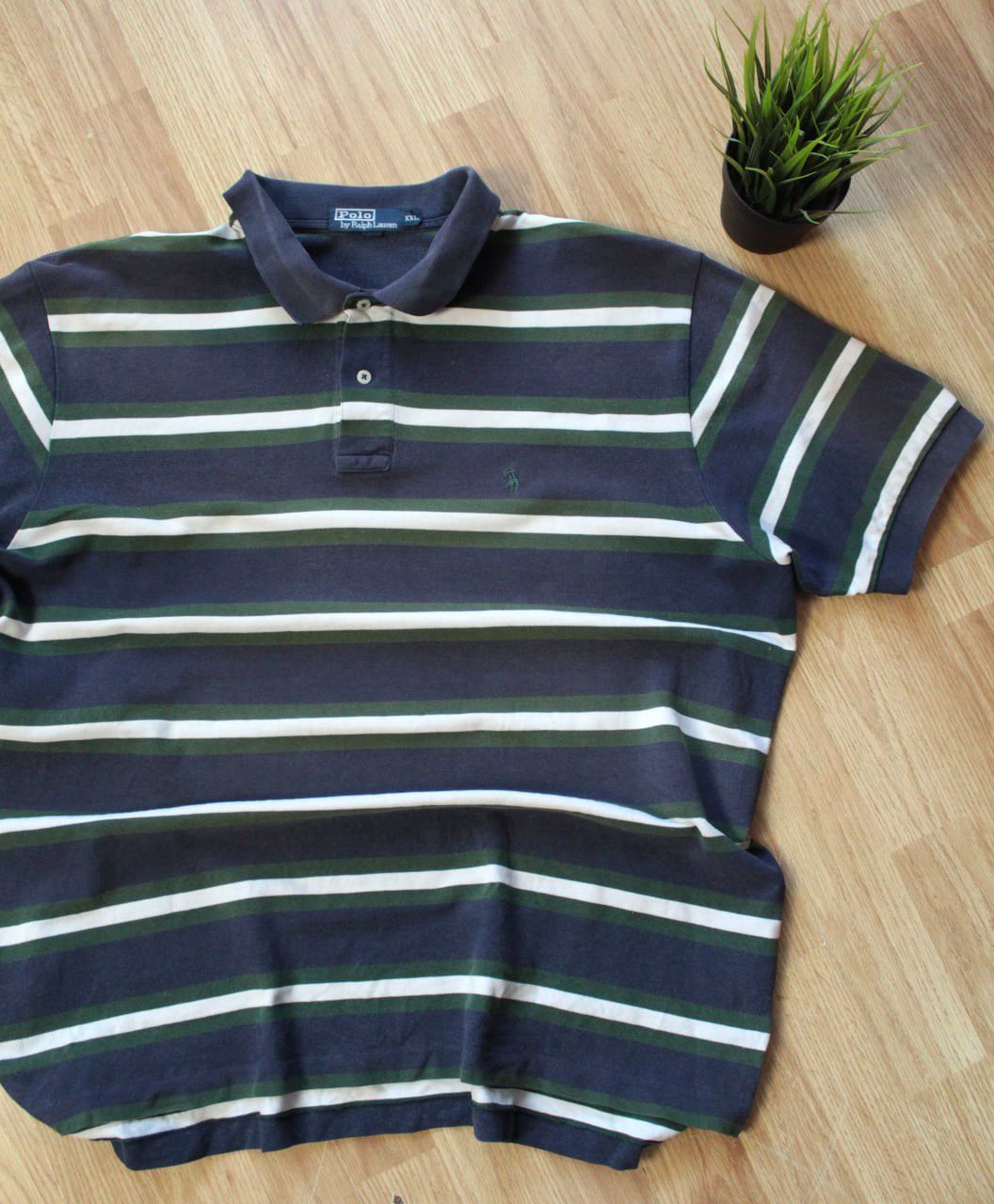 Polo Ralph Lauren 🔥 Ralph Lauren Faded Y2K Chief Keef Washed Polo Striped Size US XXL / EU 58 / 5 - 2 Thumbnail
