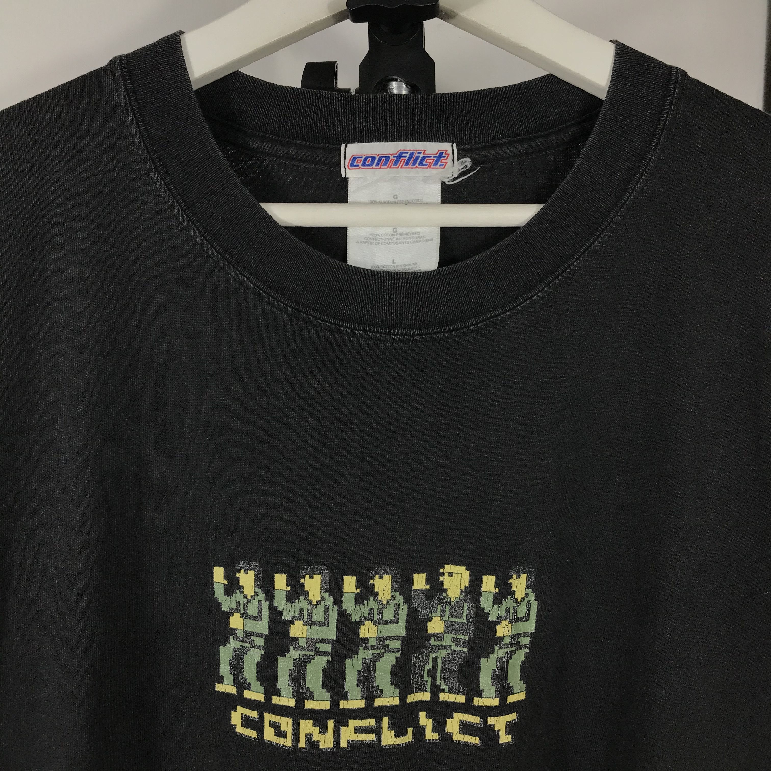 Stussy Vintage 90s rare conflict Streetwear / Skateboards T shirt Size US L / EU 52-54 / 3 - 3 Thumbnail