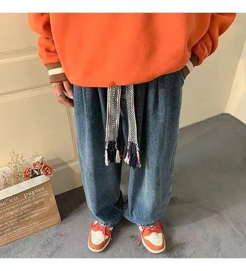 VIBE Retro loose high street hip hop drawstring straight jeans Size US 32 / EU 48 - 4 Thumbnail