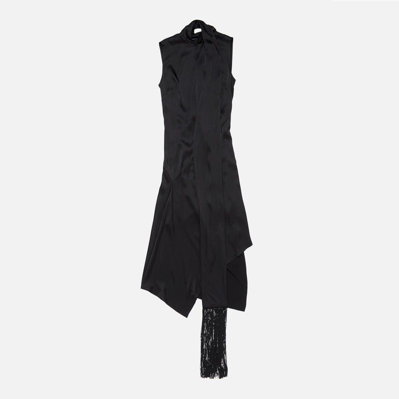 Acne Studios Acne Studios Black Satin Dress With Scarf Size M / US 6-8 / IT 42-44 - 1 Thumbnail