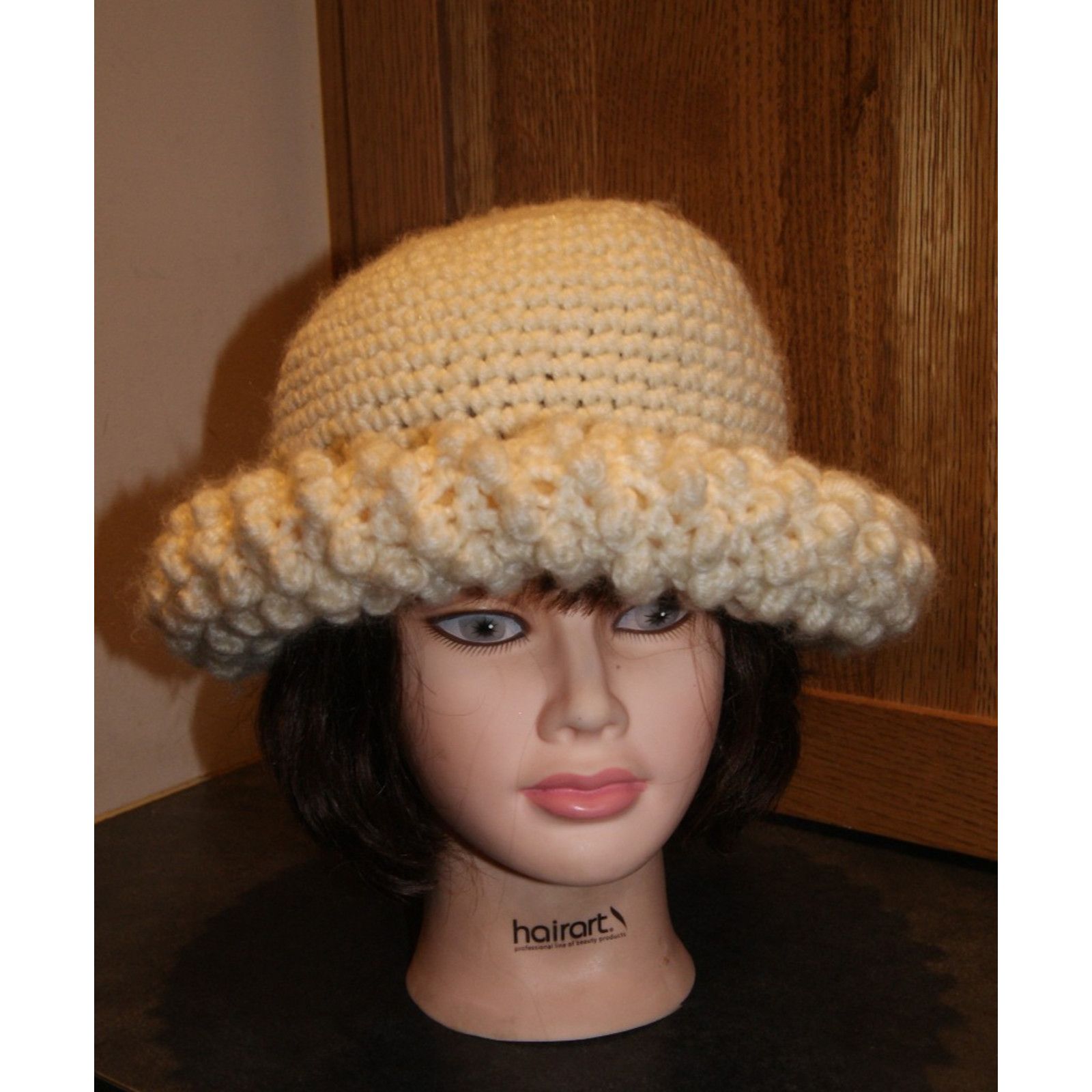 Vintage VTG 70s Kmart Womens Crochet Knit Bucket Winter Hat Japan Size ONE SIZE - 2 Thumbnail