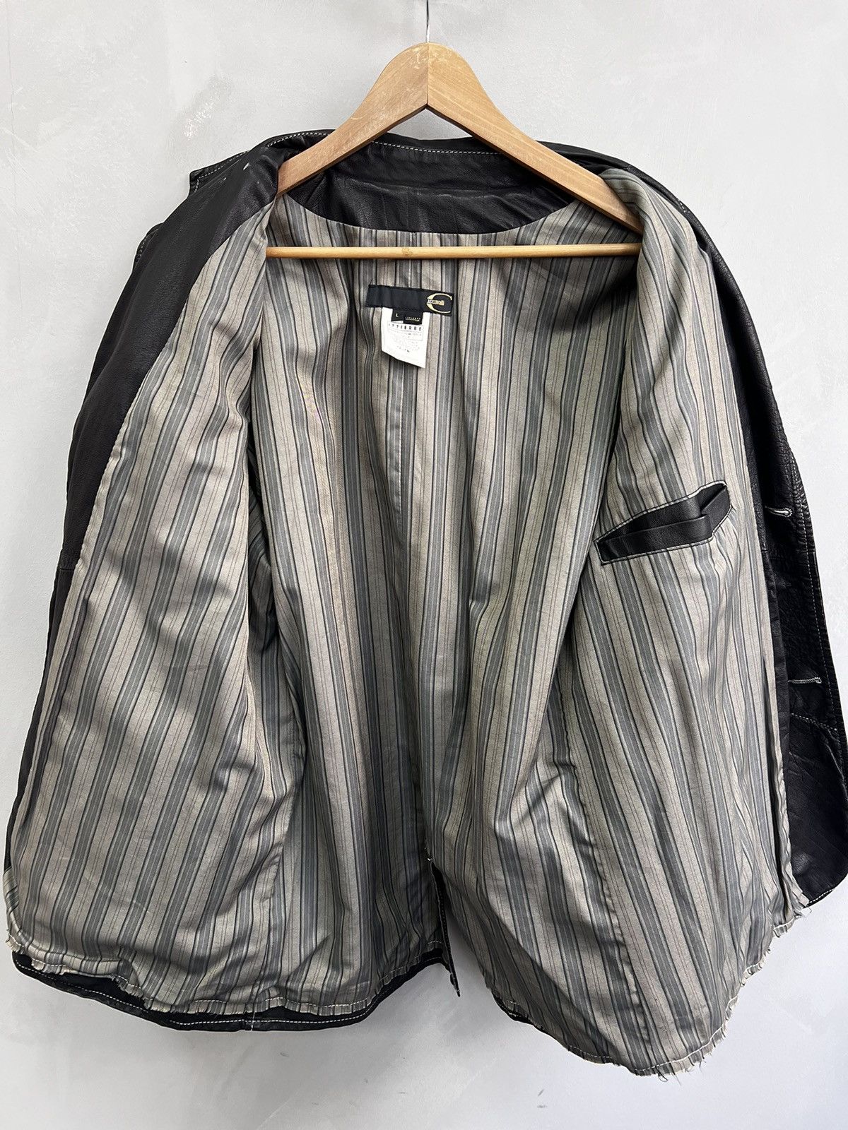 Roberto Cavalli VINTAGE REBERTO CAVALLI LEATHER BLAZER STITCHING POCKETS Y2K Size US L / EU 52-54 / 3 - 11 Thumbnail