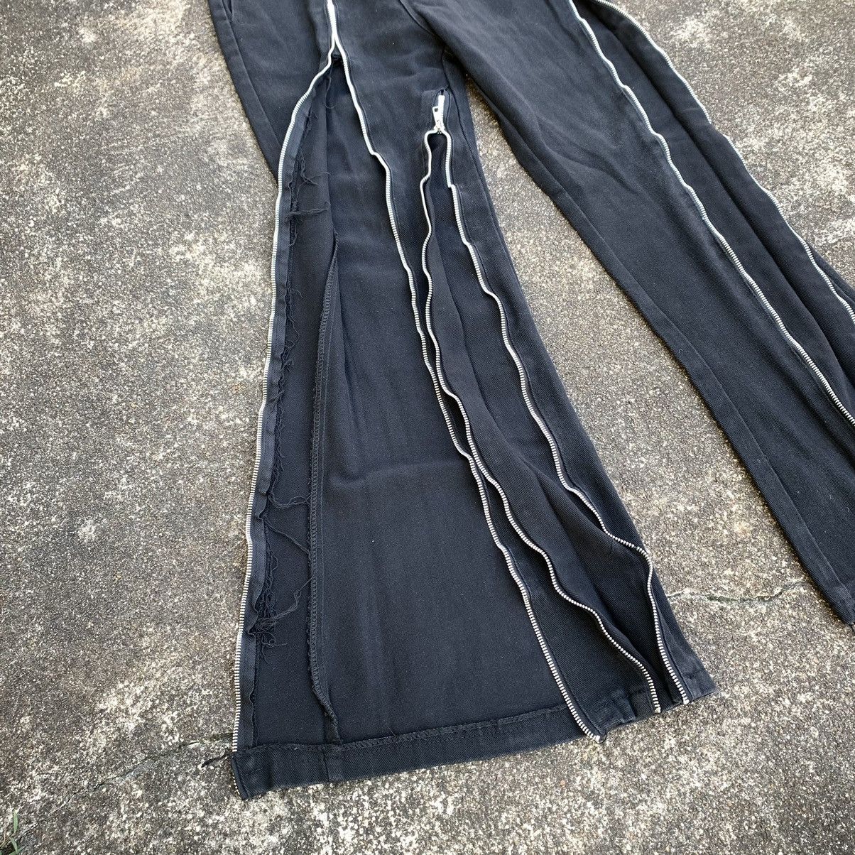 Japanese Brand MULTIZIPPER FLARE DENIM PANTS RICK OWENS STYLE Size US 30 / EU 46 - 8 Thumbnail