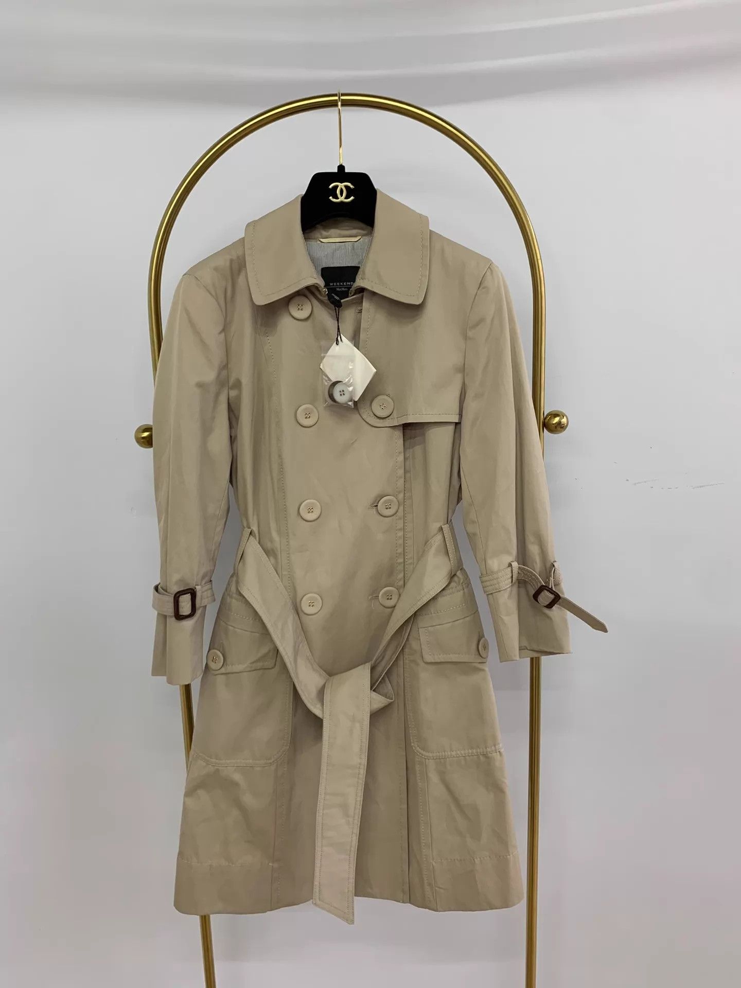 Max Mara Maxmara Double-Breasted Trench Coat 36 New Size S / US 4 / IT 40 - 1 Thumbnail