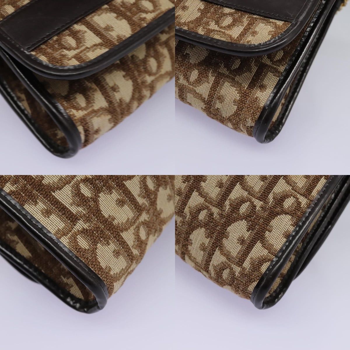 Dior DIOR Trotter Canvas Chain Shoulder Bag Brown Gold Size ONE SIZE - 10 Thumbnail