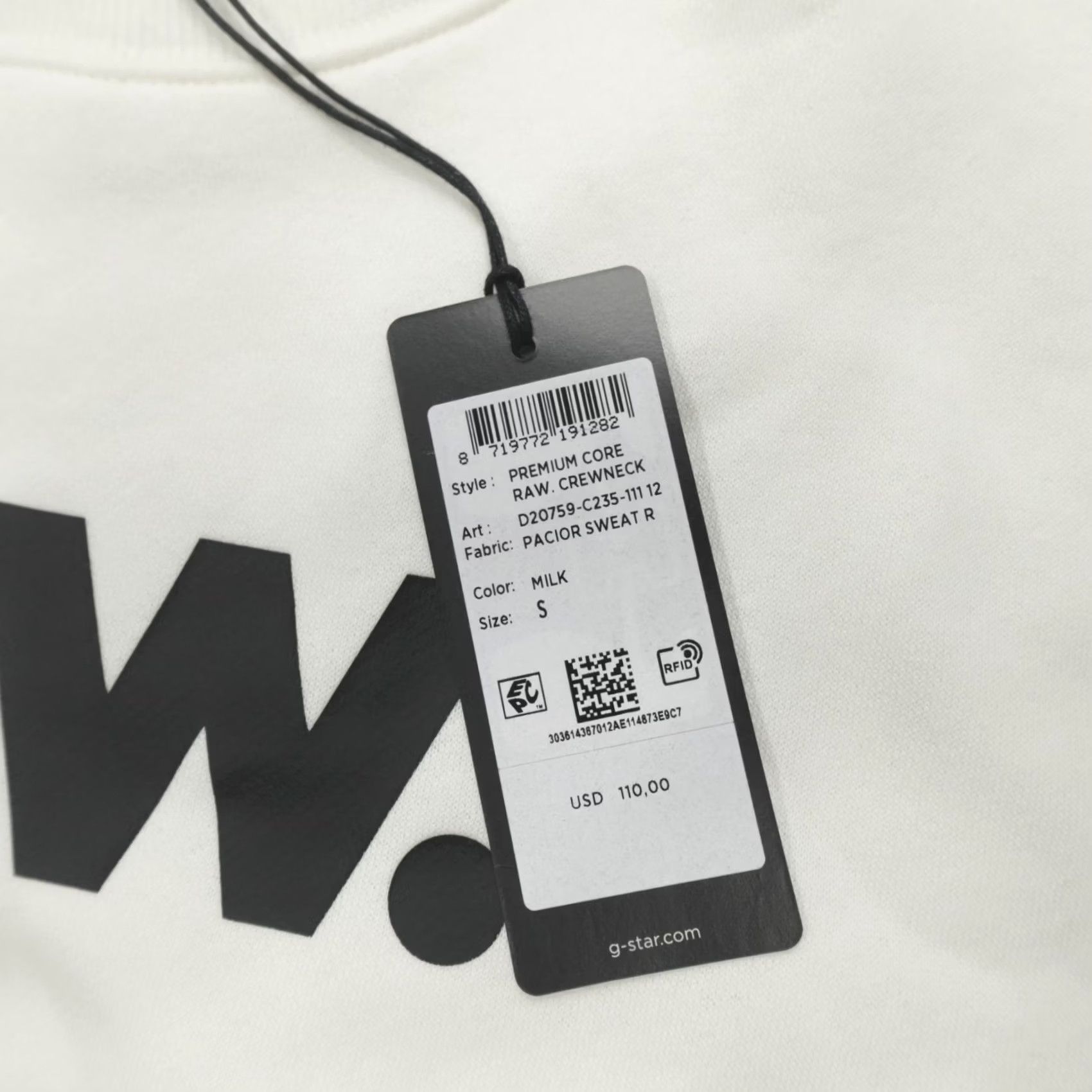G-Star G-Star Raw Premium Core Crewneck Sweatshirt Milk Women's Size S Beige Crew Neck Long Sleeve Pullover Logo Graphic Print All Seasons Regular Fit Size S / US 4 / IT 40 - 4 Thumbnail