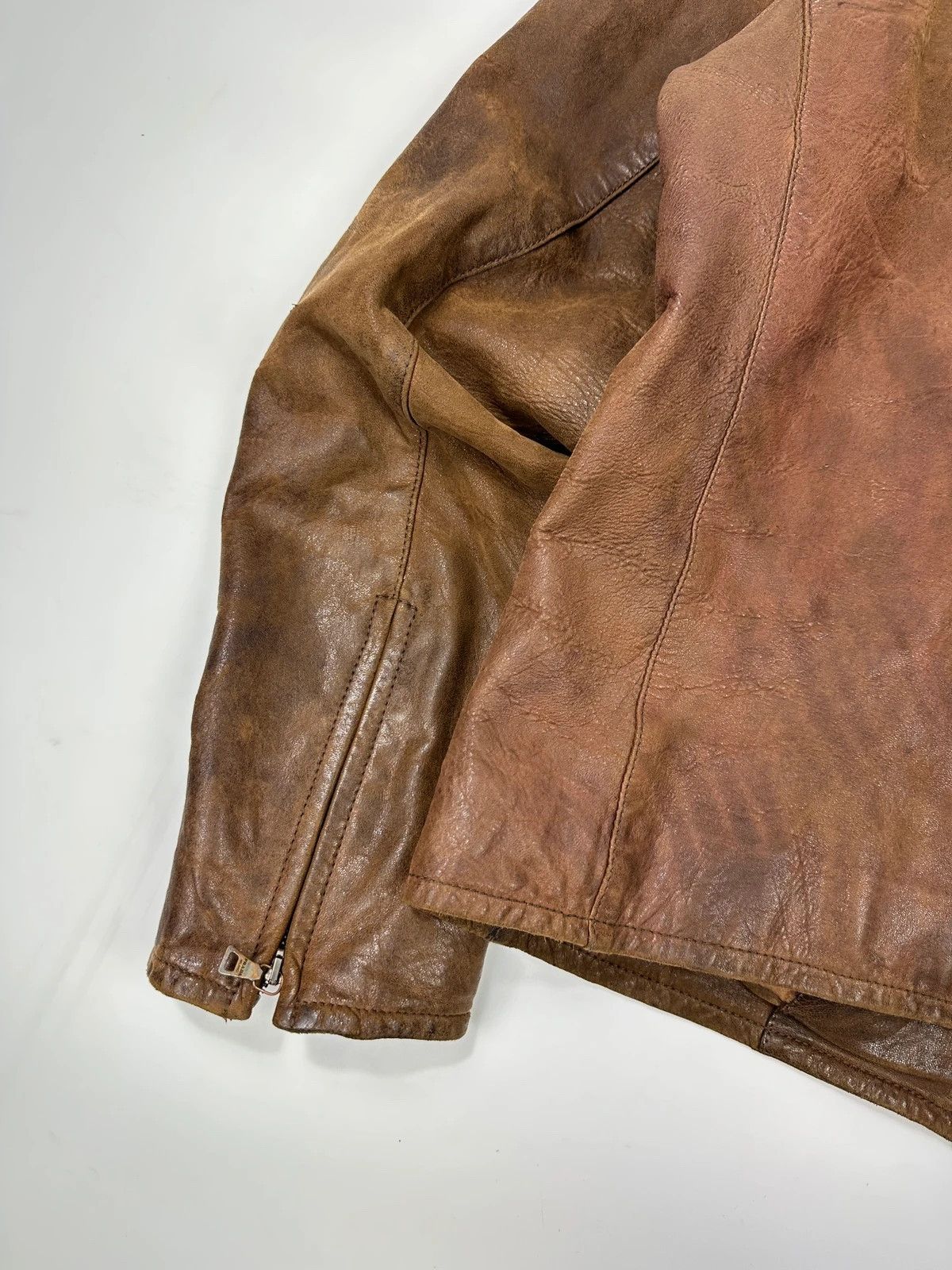 Prada Prada Milano FW07 Brown Eroded Leather Jacket Size US M / EU 48-50 / 2 - 9 Thumbnail