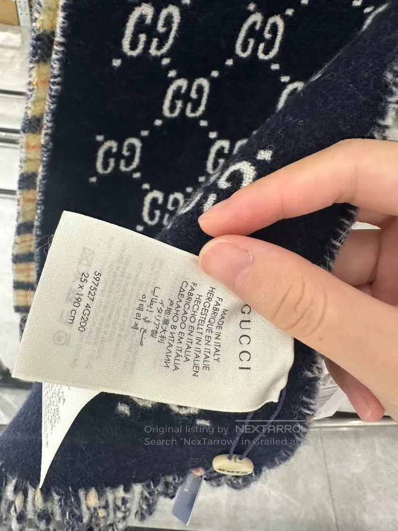 Gucci Gucci Full-printed old flower double-sided cashmere scarf Size ONE SIZE - 4 Thumbnail
