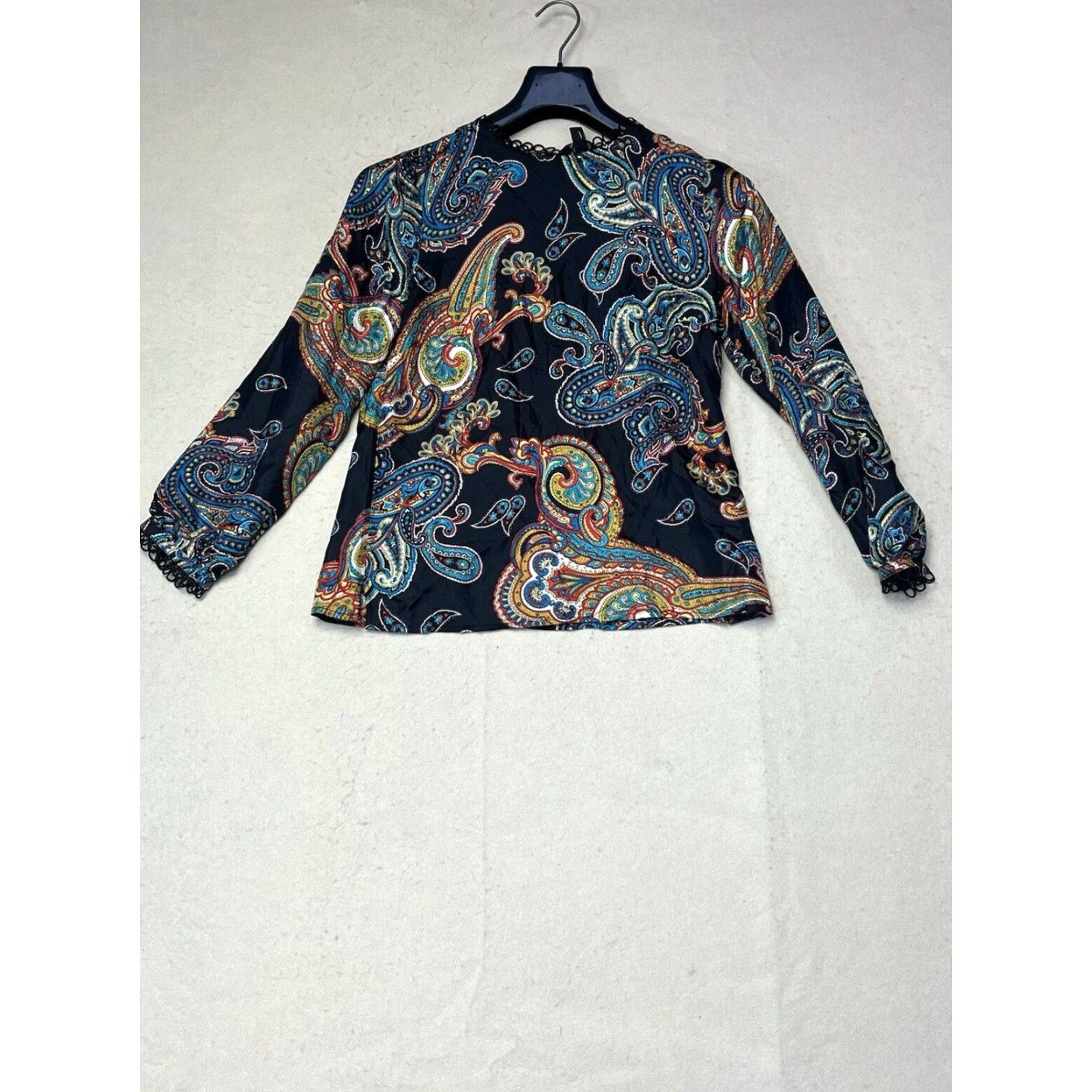 J.Crew J.Crew Blouse Long Sleeve 100% Silk Paisley Multi Women Size 2 Size XS / US 0-2 / IT 36-38 - 2 Thumbnail
