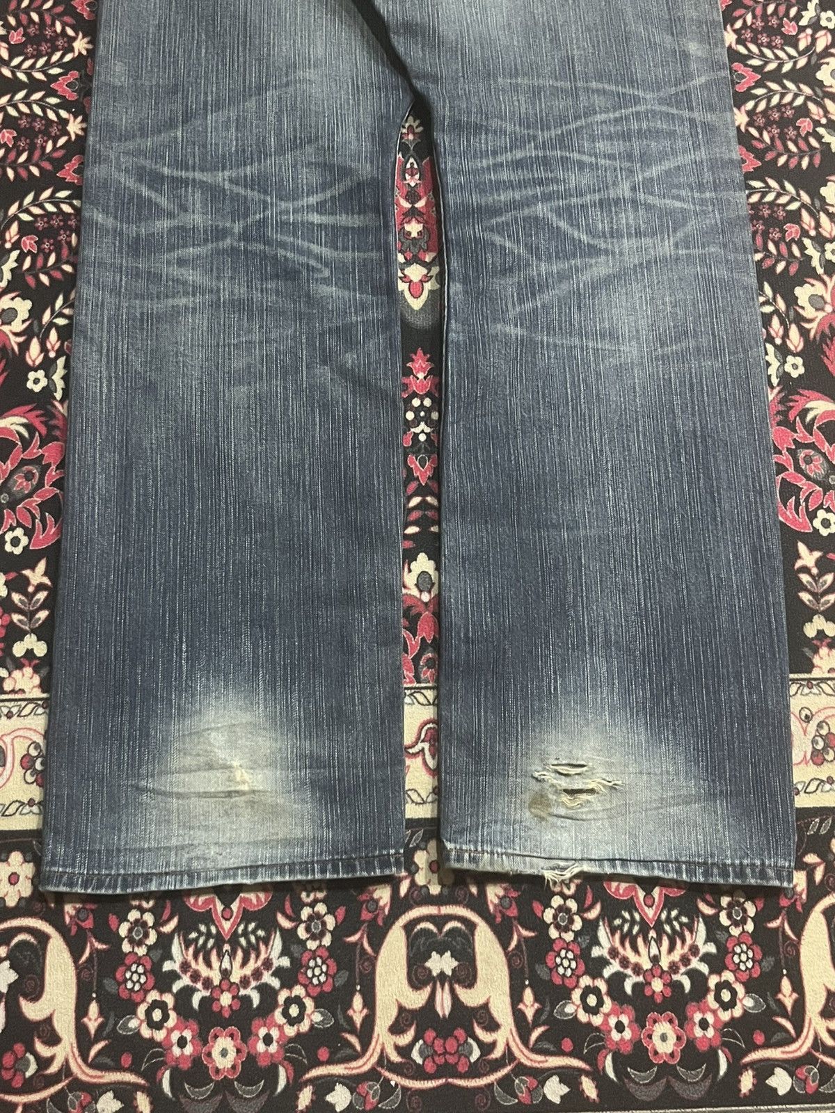 Edwin Vintage Edwin XVS Japan Blue Washed Distressed Jeans Size US 34 / EU 50 - 11 Thumbnail